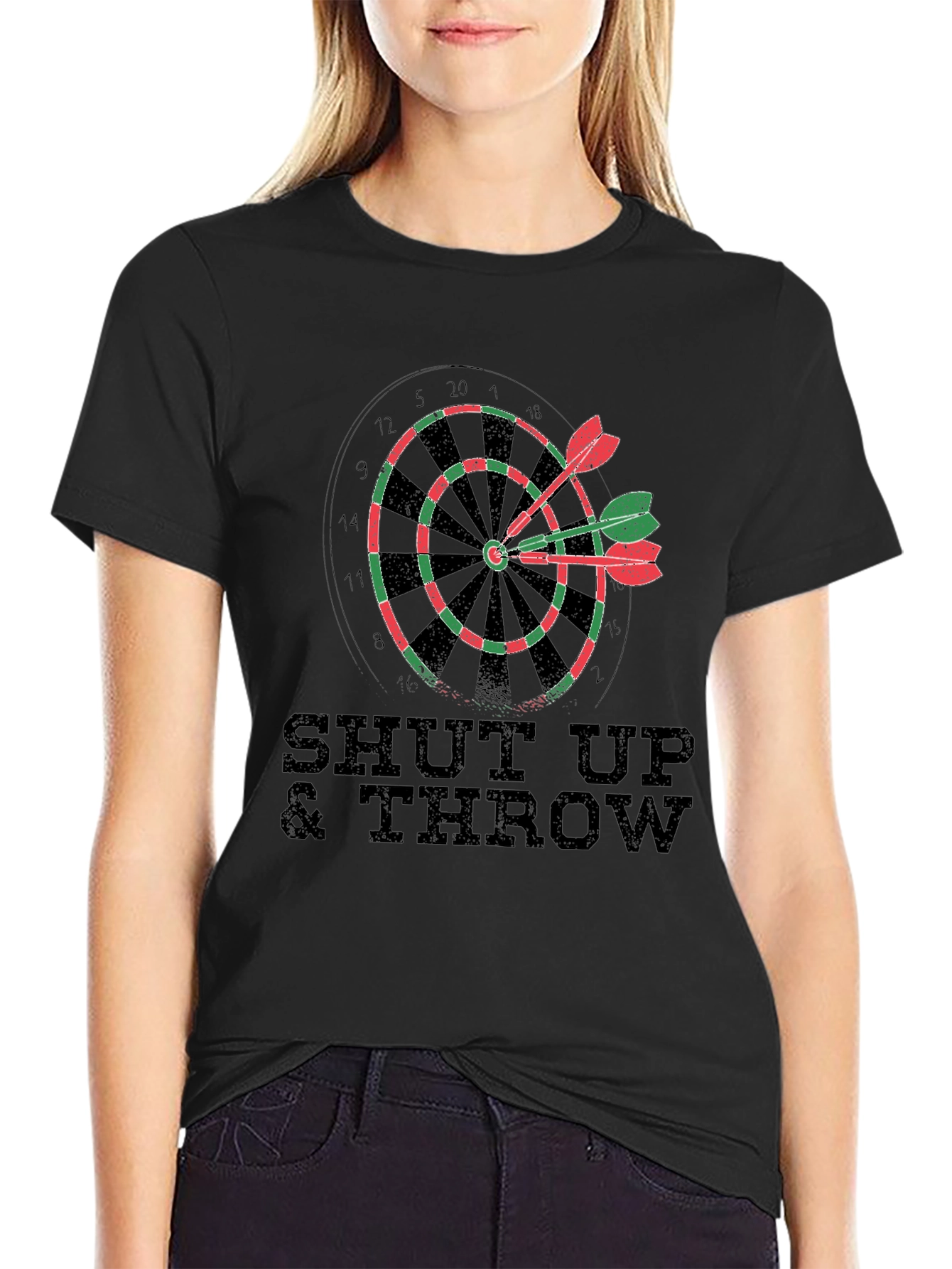 Shut Up & Throw Darts T-Shirt - Dartboard Tee