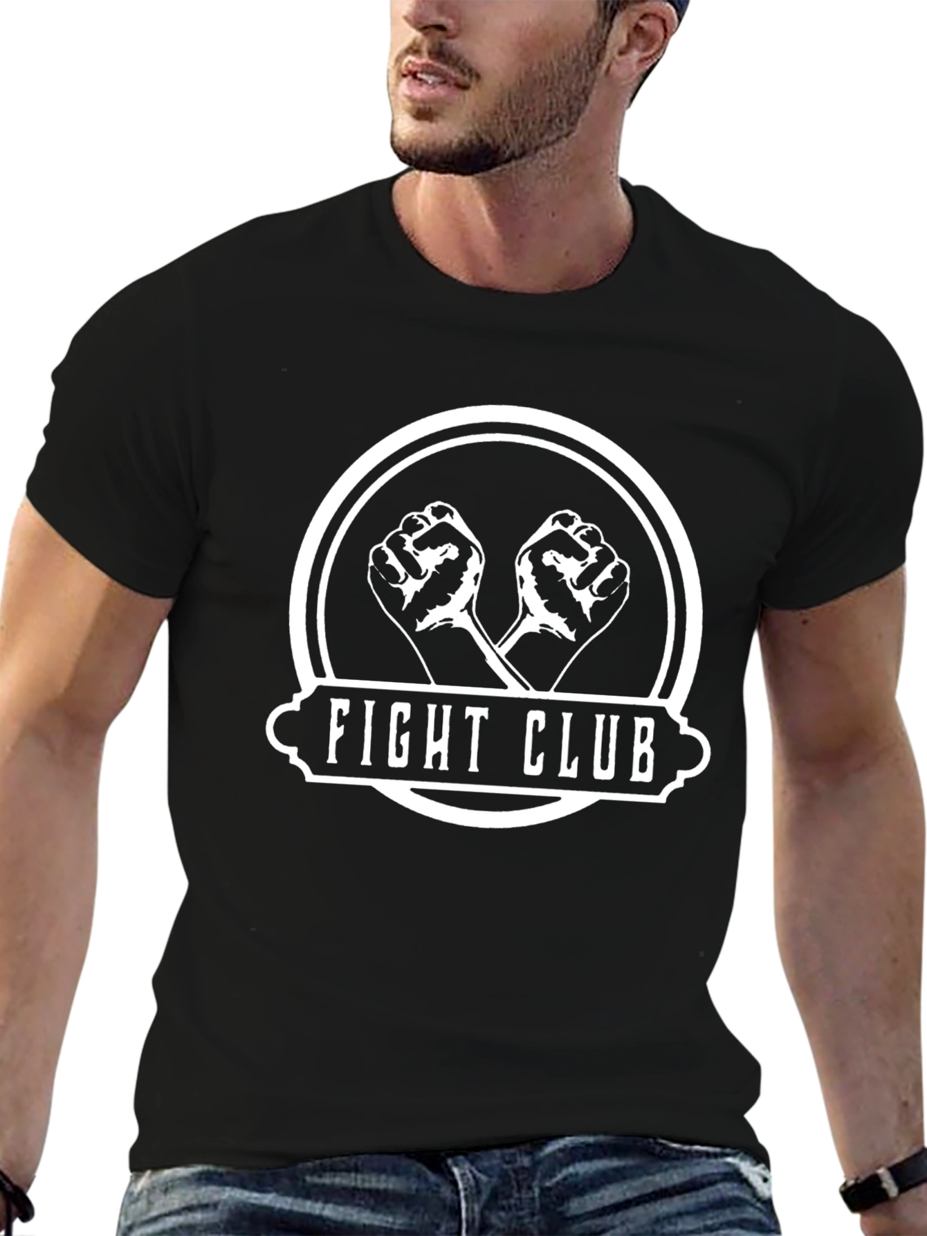 Fight Club Graphic Print T-Shirt - Black
