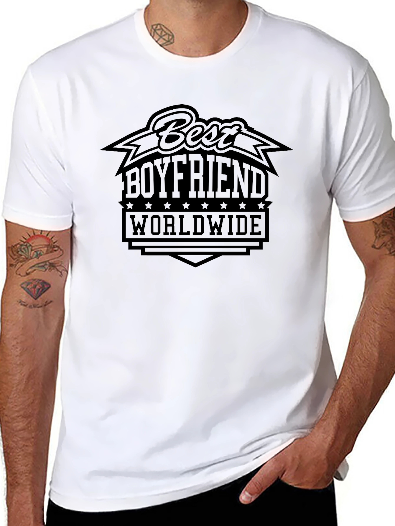 Best Boyfriend Worldwide Graphic Tee - Black