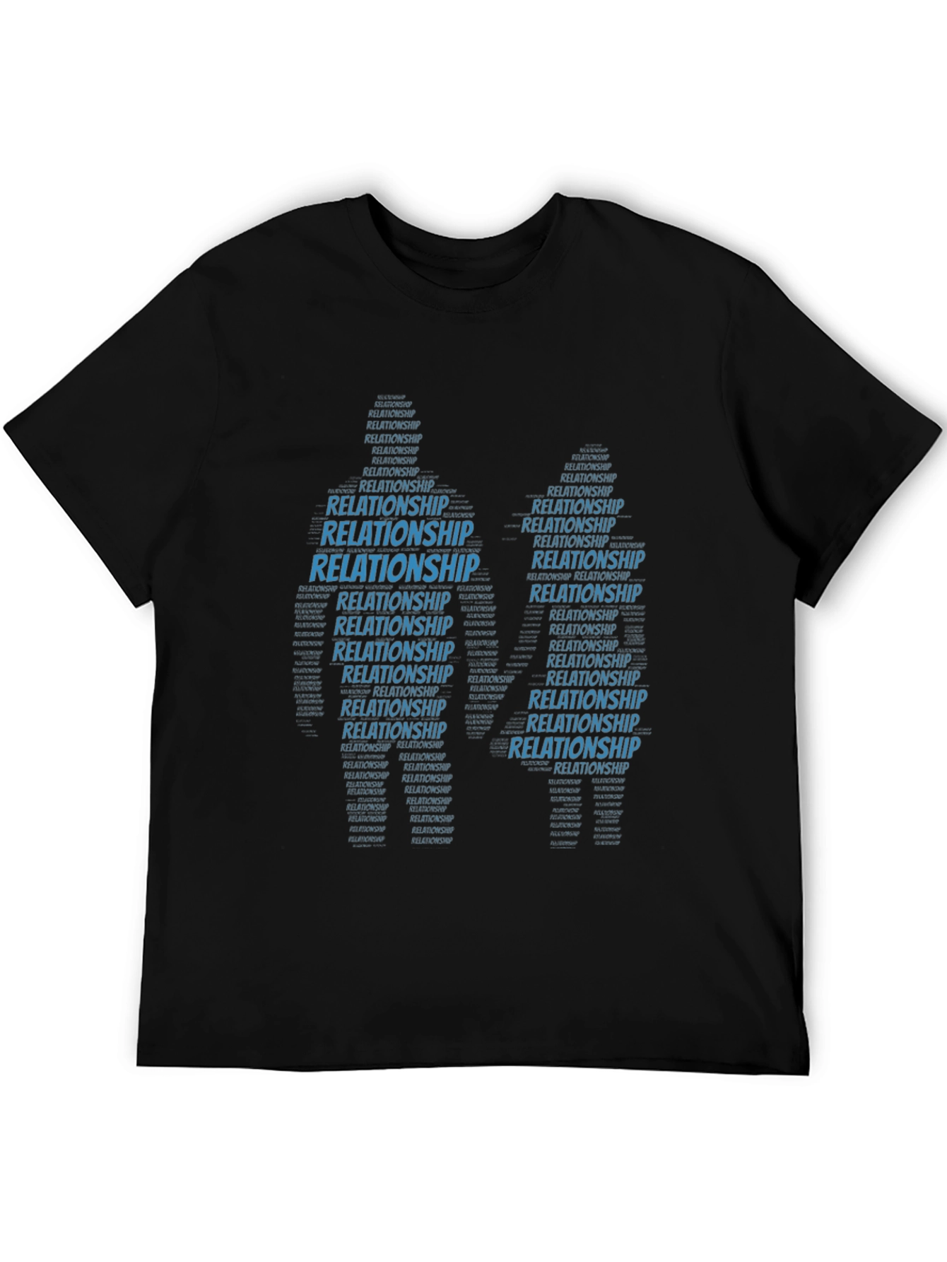 Relationship Word Art T-Shirt Black Crew Neck