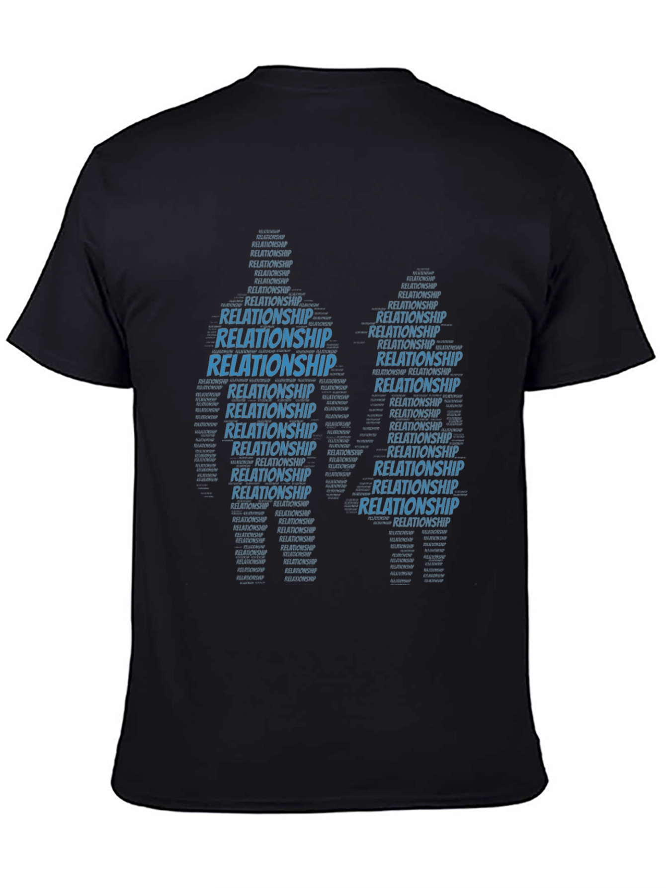 Relationship Word Art T-Shirt Black Crew Neck
