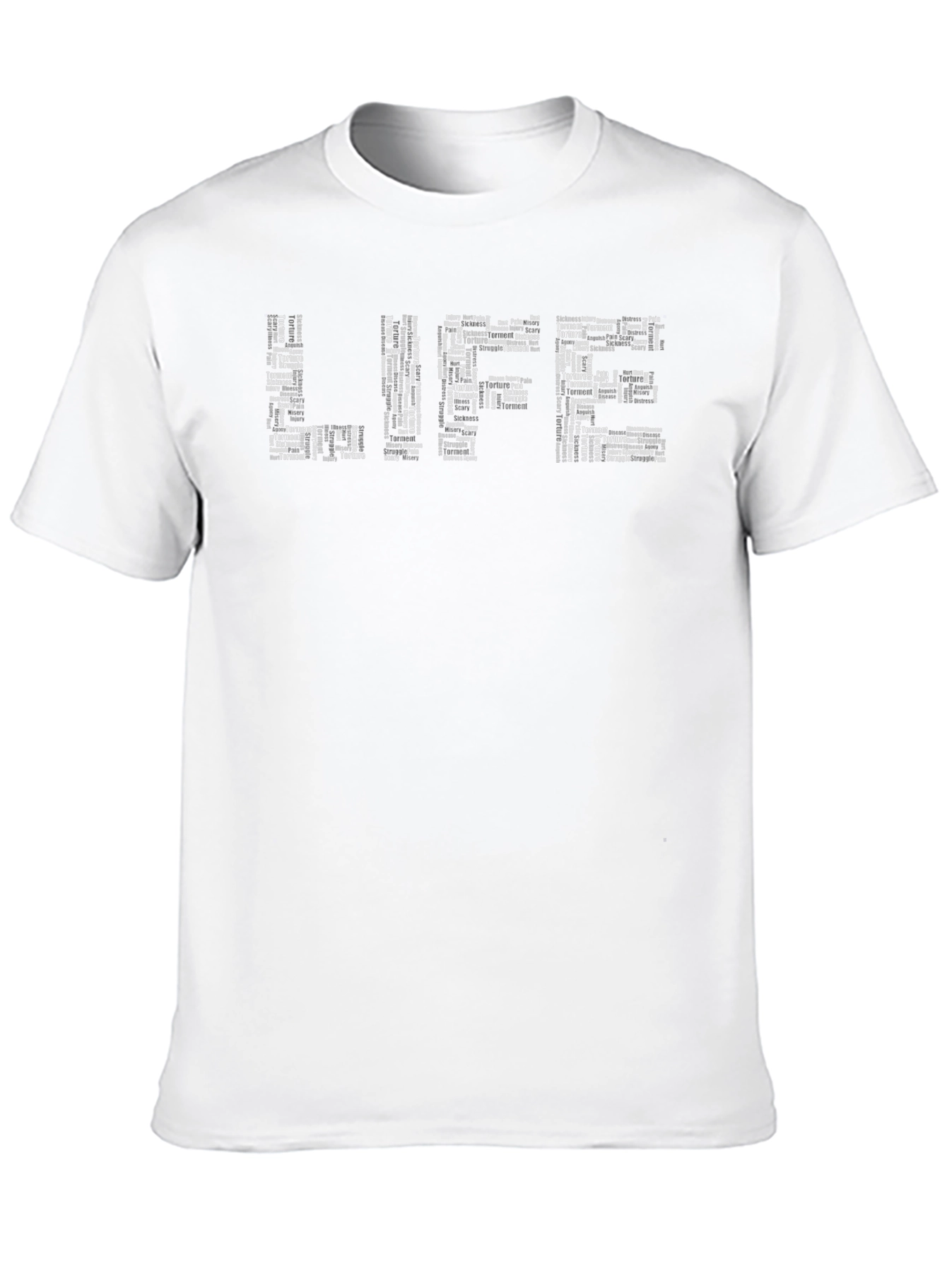 Life Word Art Black Graphic T-Shirt