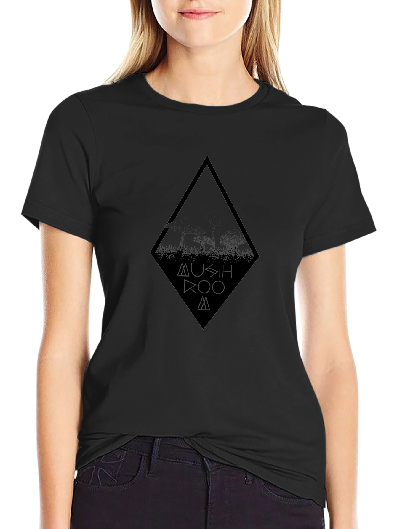 Mushroom T-Shirt - Black Graphic Tee