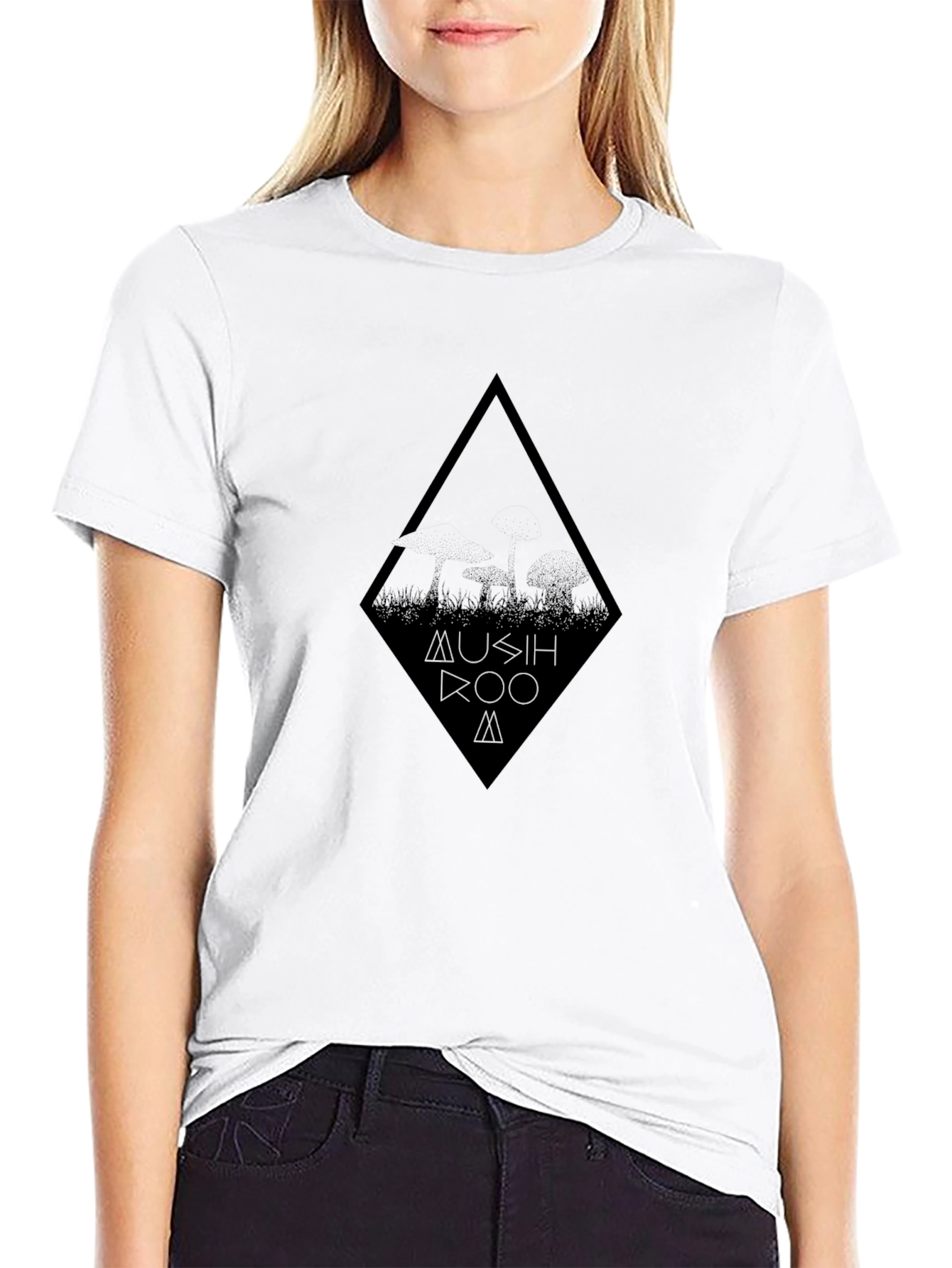Mushroom T-Shirt - Black Graphic Tee