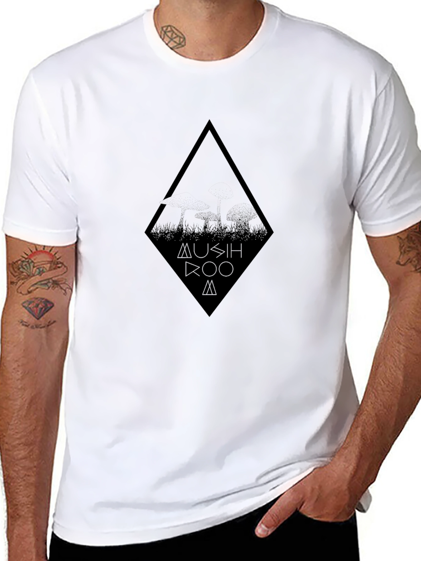 Mushroom T-Shirt - Black Graphic Tee