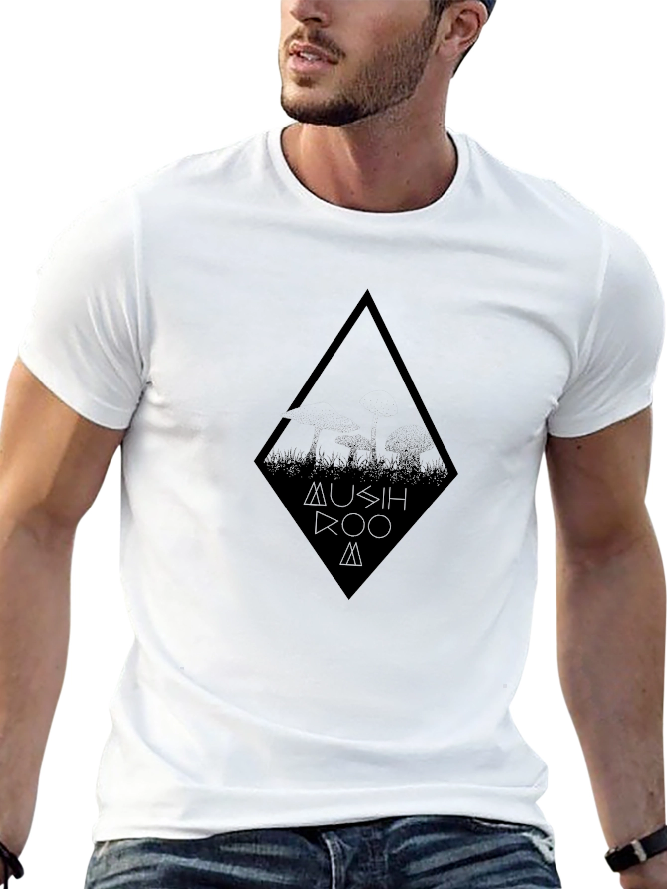 Mushroom T-Shirt - Black Graphic Tee