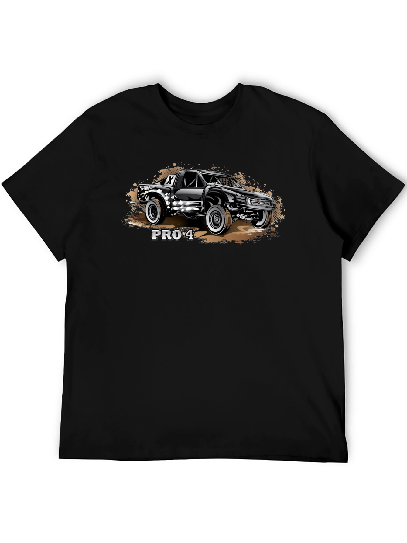 PRO-4 Off-Road Truck Graphic Tee - Black Cotton