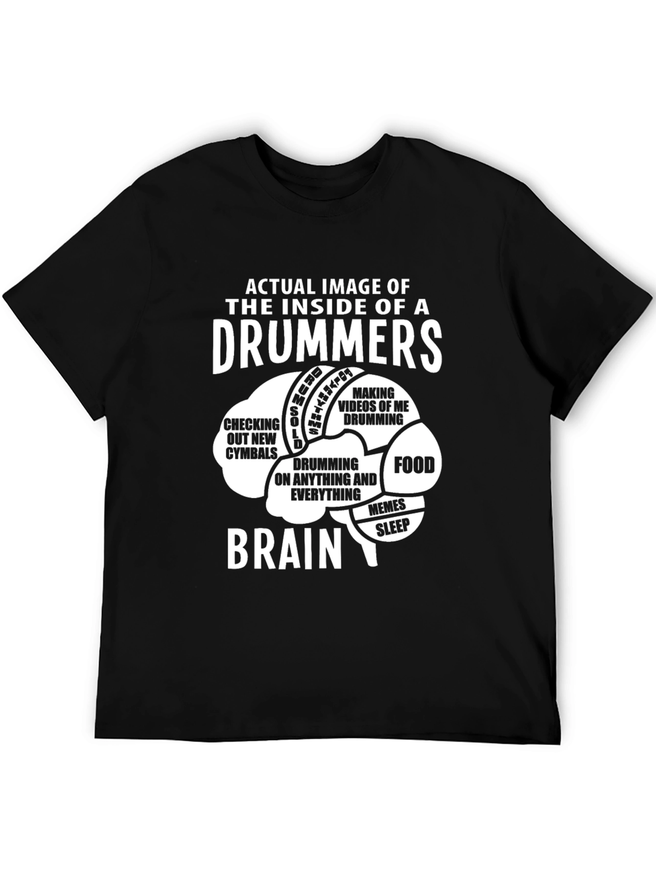Drummer Brain T-Shirt - Funny Music Lover Tee