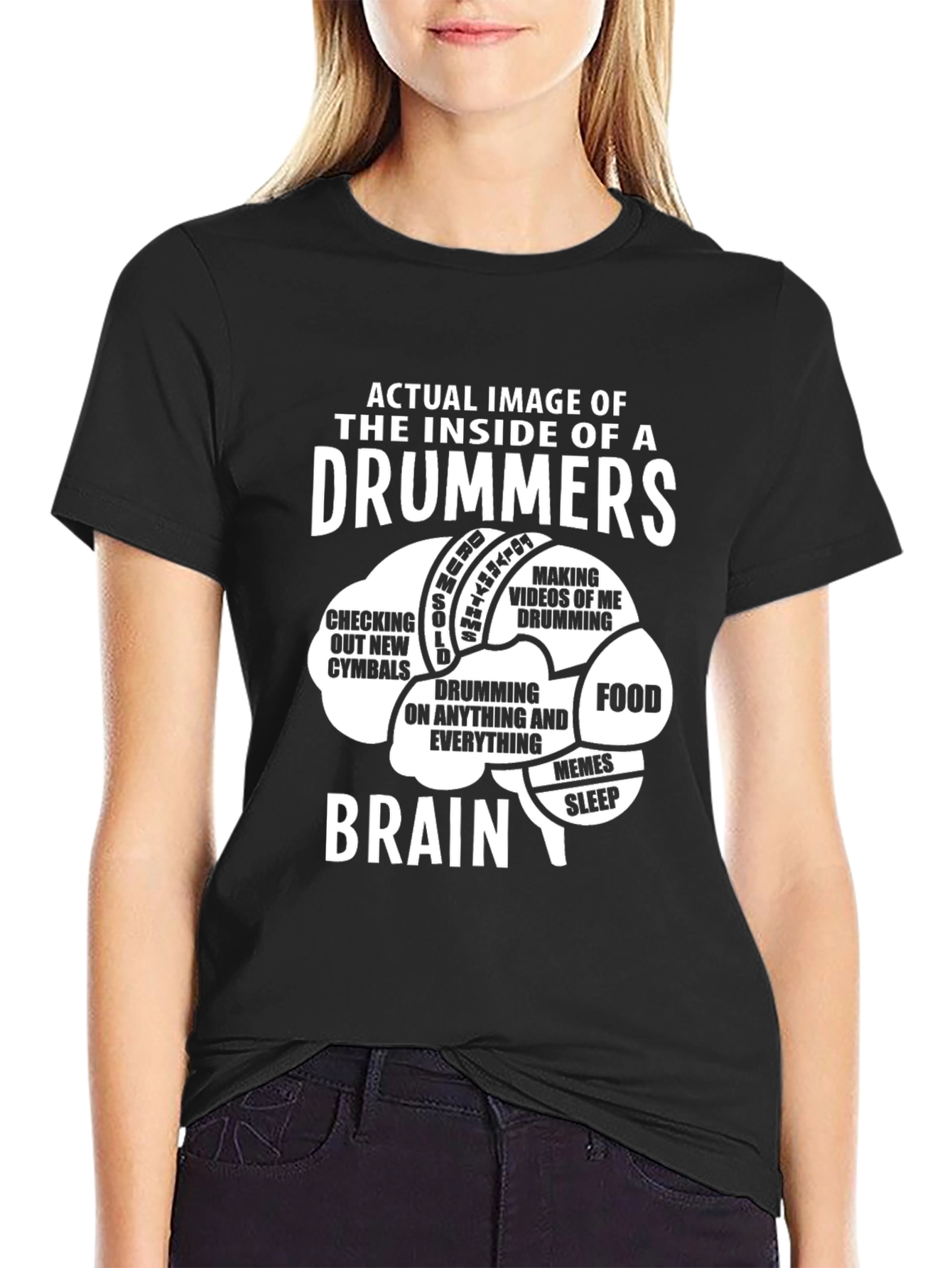 Drummer Brain T-Shirt - Funny Music Lover Tee