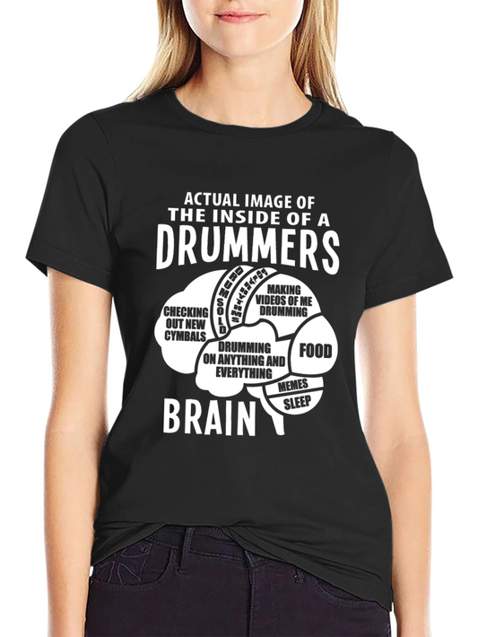 Drummer Brain T-Shirt - Funny Music Lover Tee