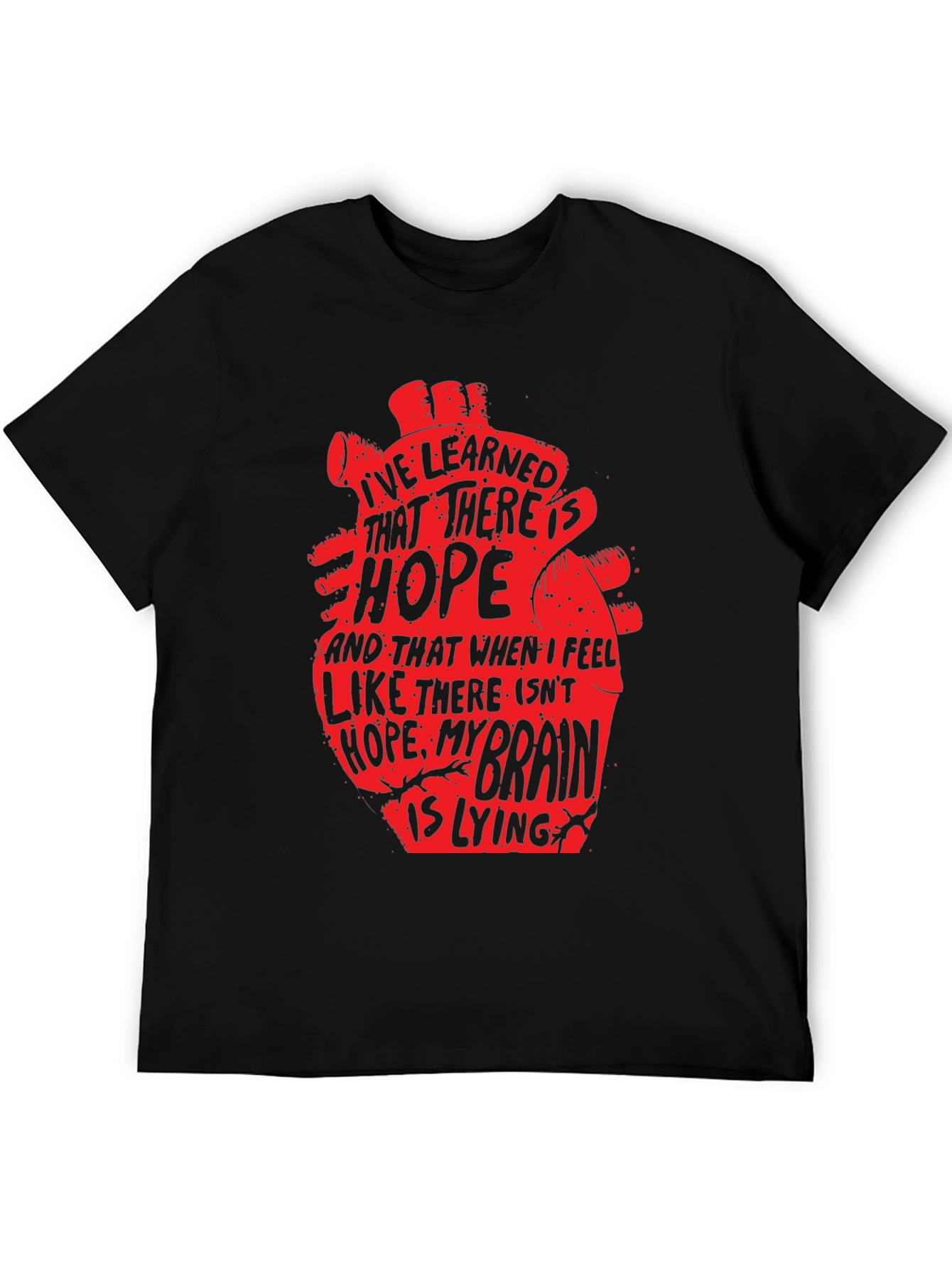 Hopeful Heart Graphic T-Shirt - Black