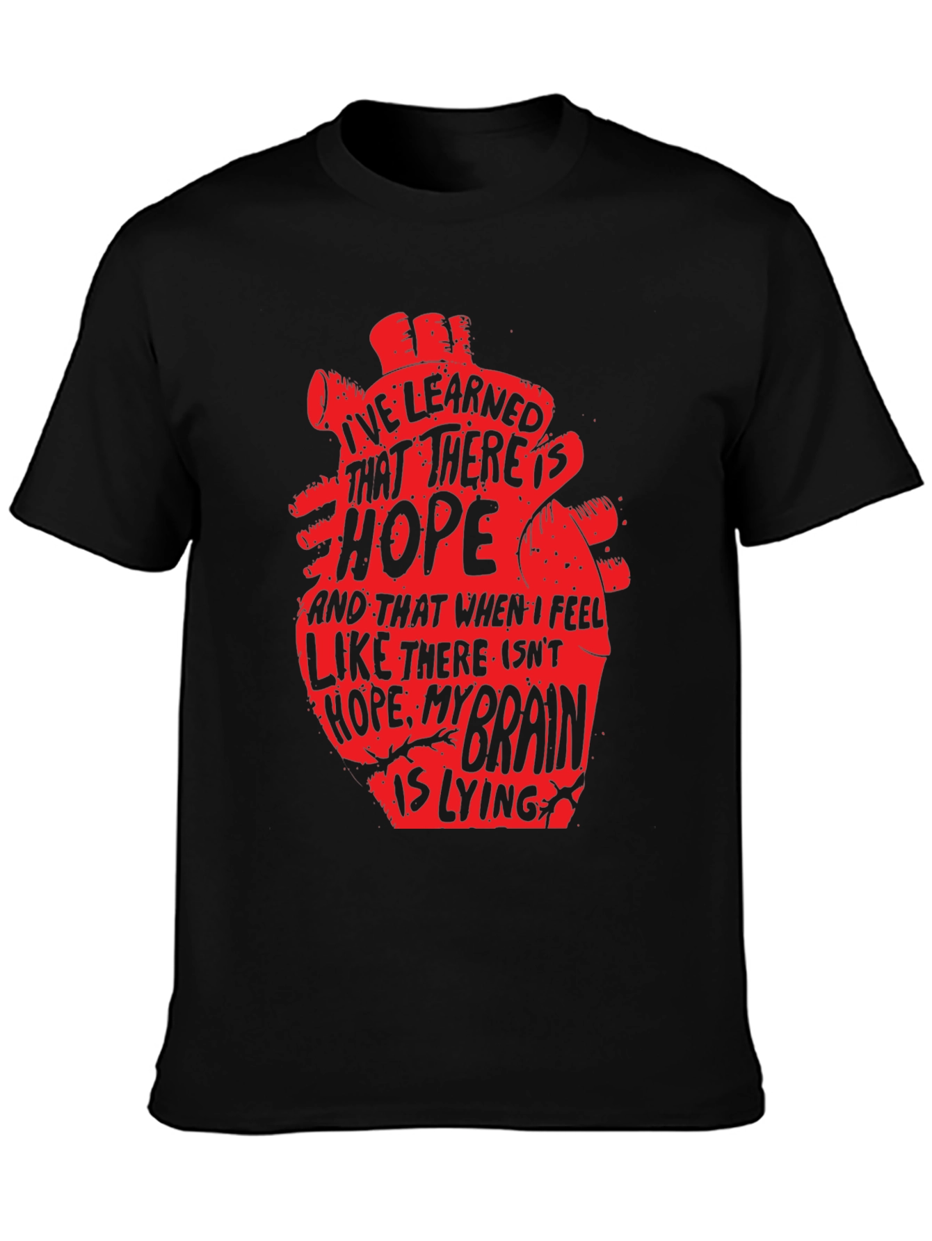 Hopeful Heart Graphic T-Shirt - Black