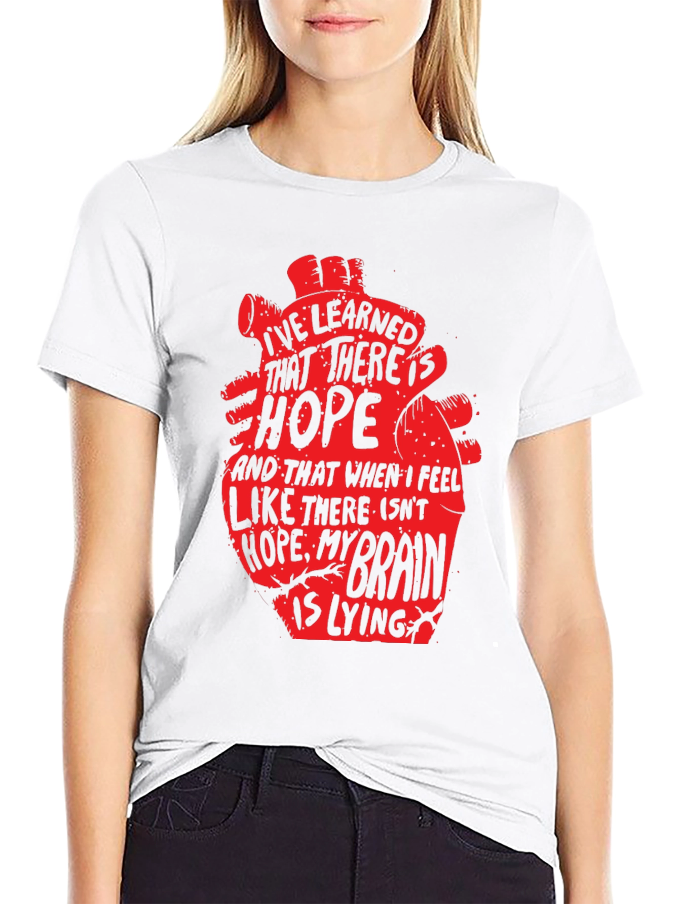 Hopeful Heart Graphic T-Shirt - Black