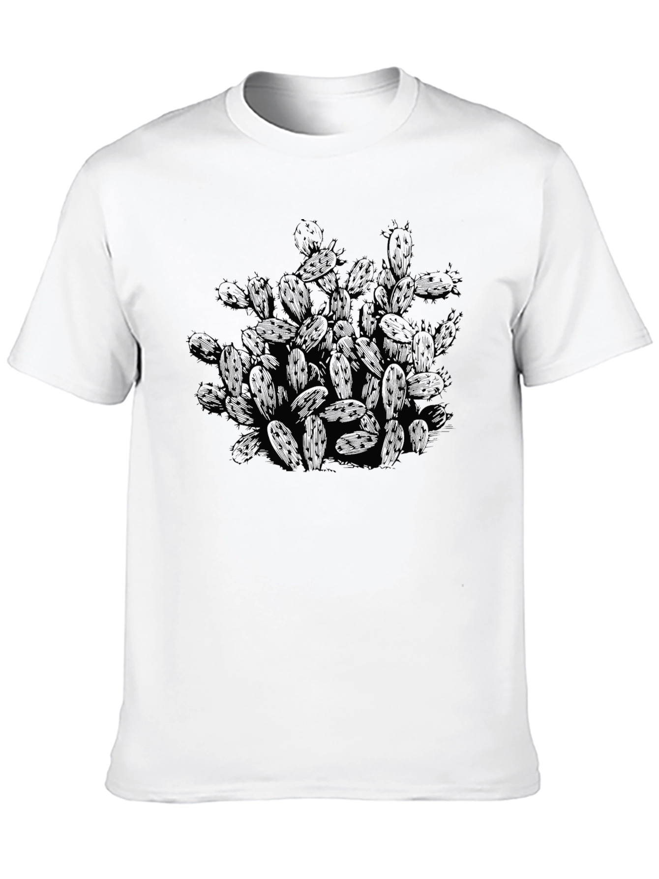 Cactus Graphic Print Crew Neck T-Shirt
