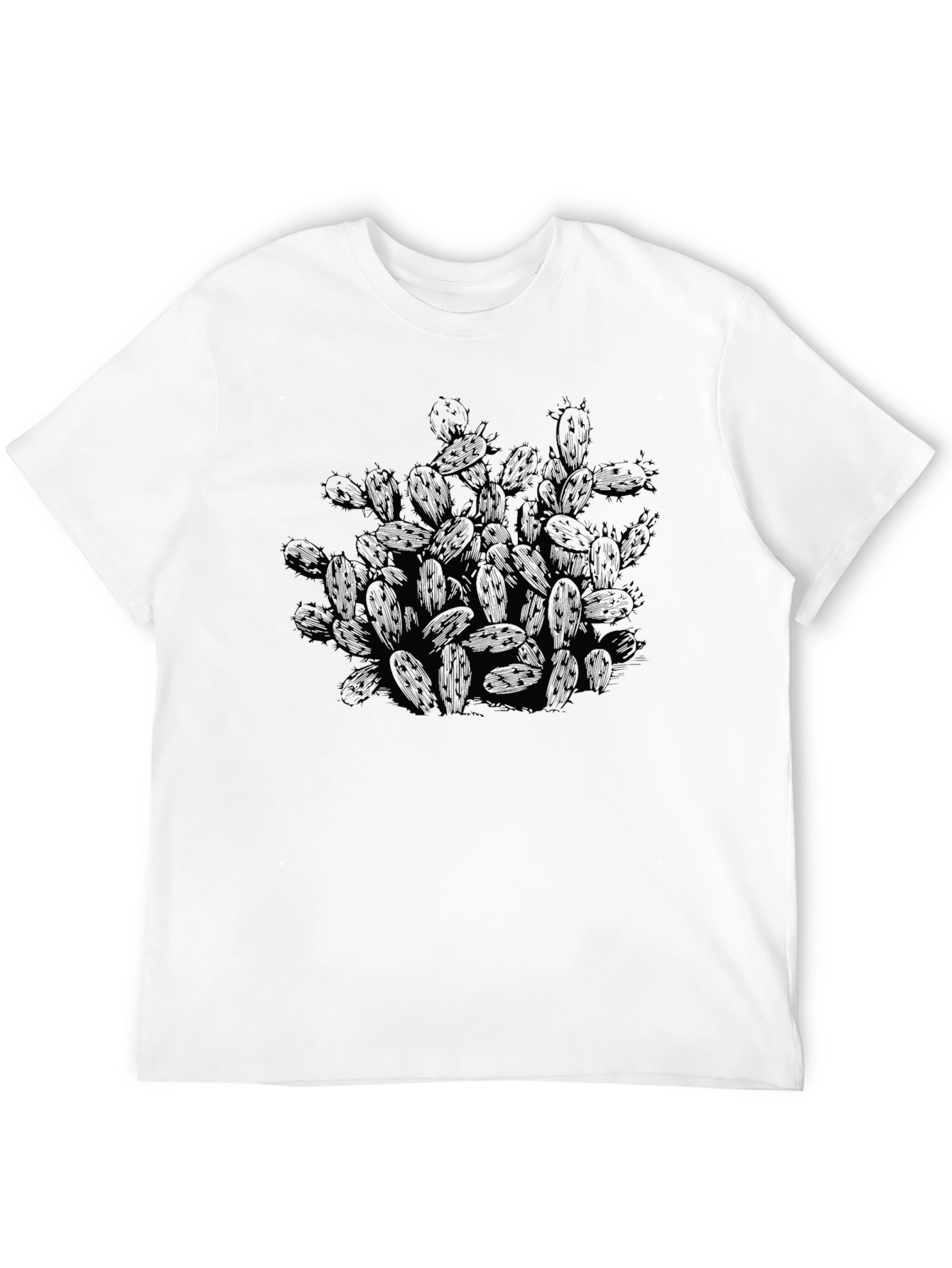 Cactus Graphic Print Crew Neck T-Shirt