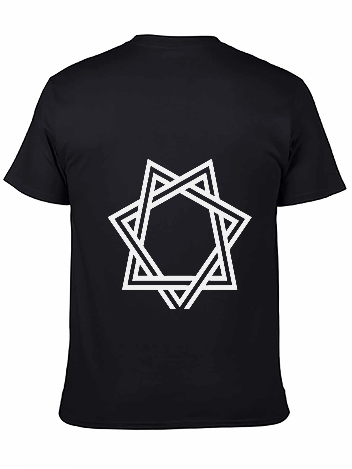 Geometric Star Graphic Black T-Shirt