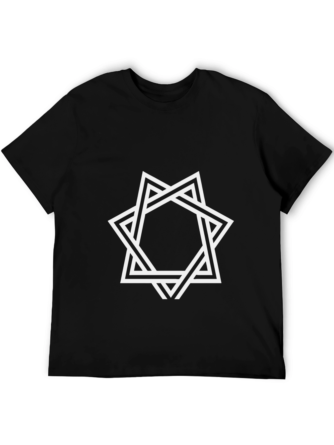 Geometric Star Graphic Black T-Shirt