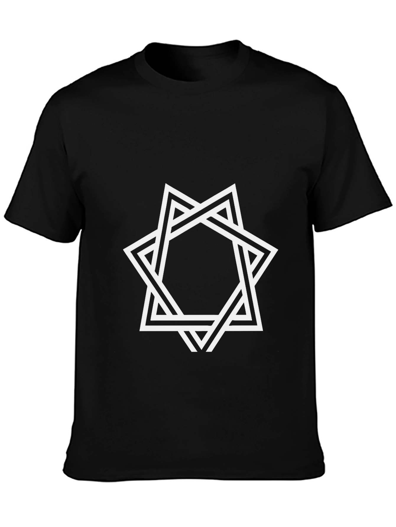 Geometric Star Graphic Black T-Shirt