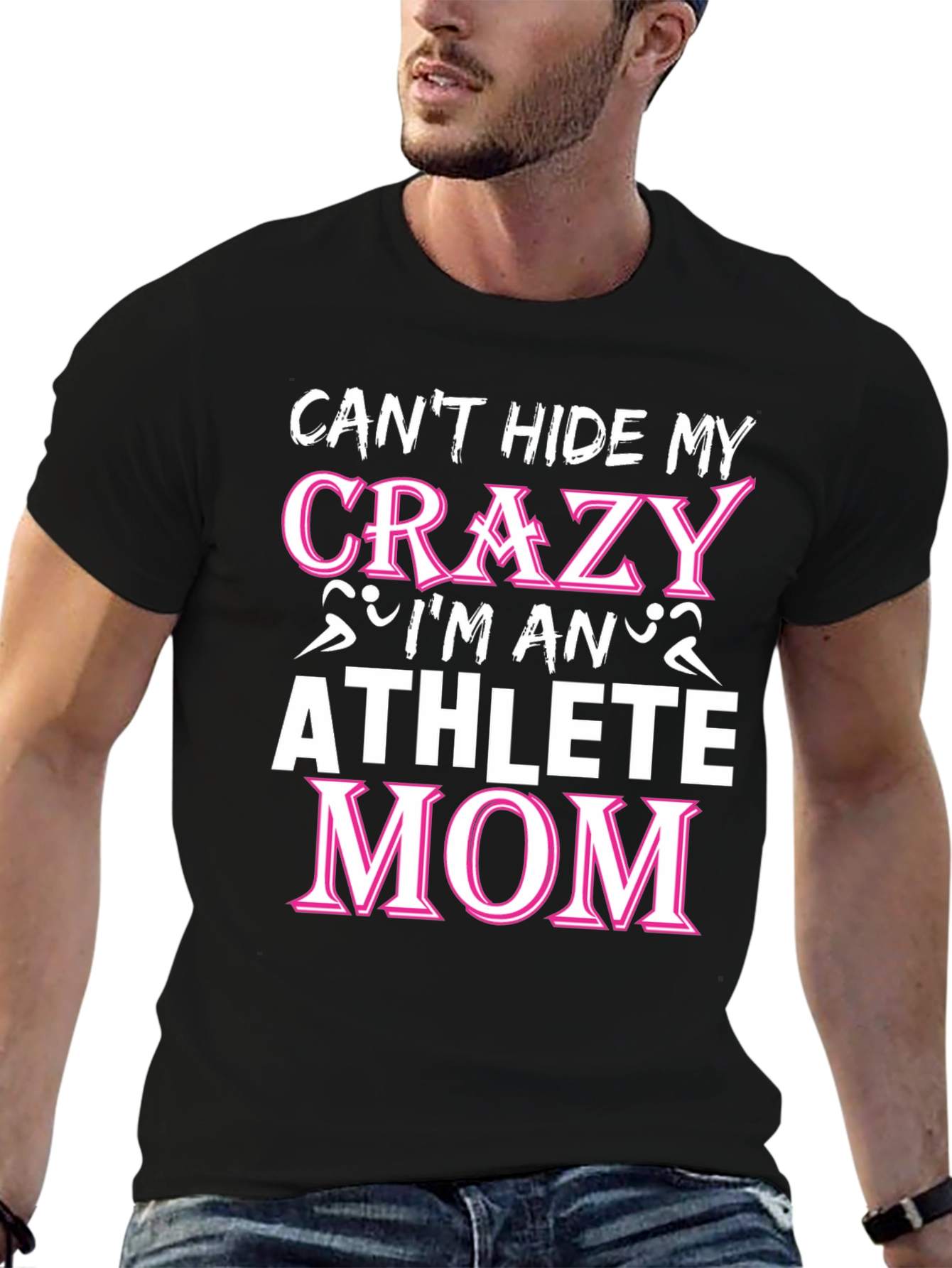 Crazy Athlete Mom Black Graphic Tee