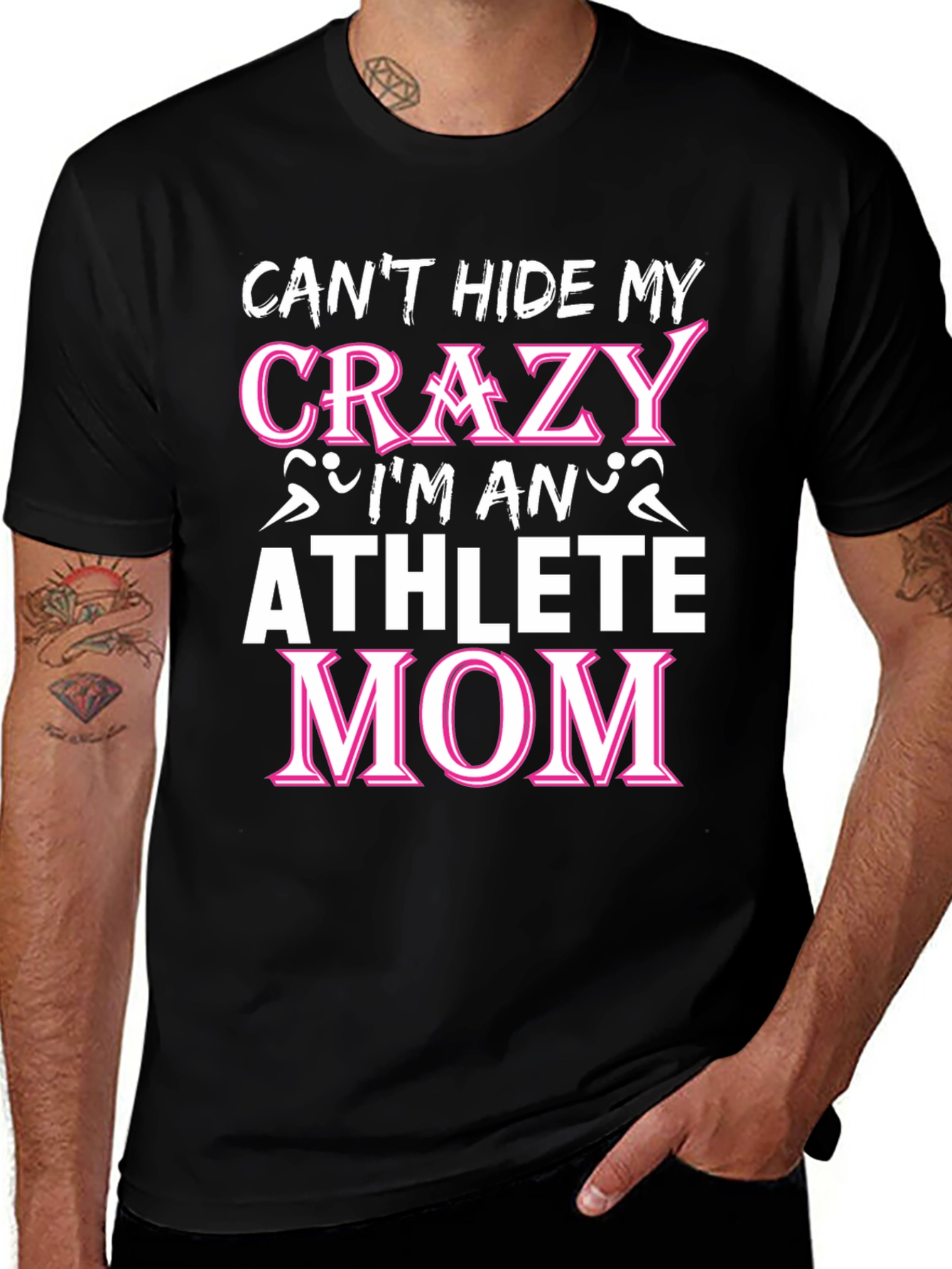 Crazy Athlete Mom Black Graphic Tee