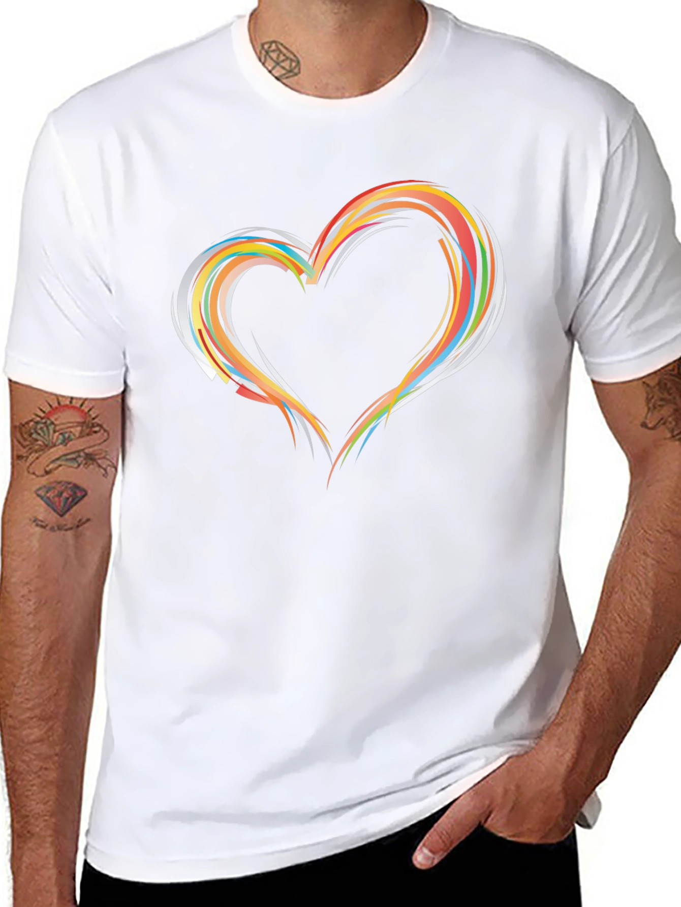 Abstract Heart Graphic T-Shirt - Soft Cotton Blend