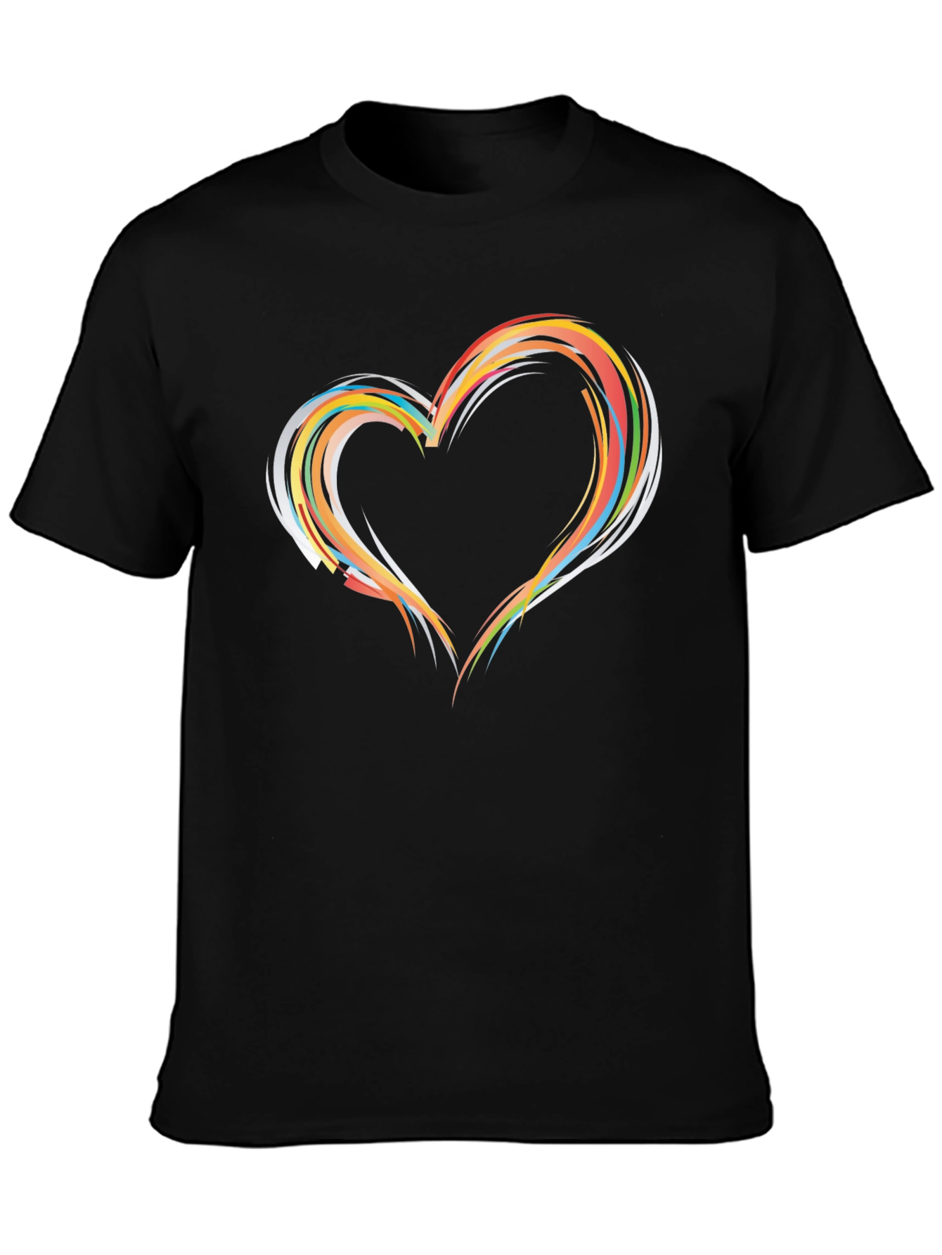 Abstract Heart Graphic T-Shirt - Soft Cotton Blend