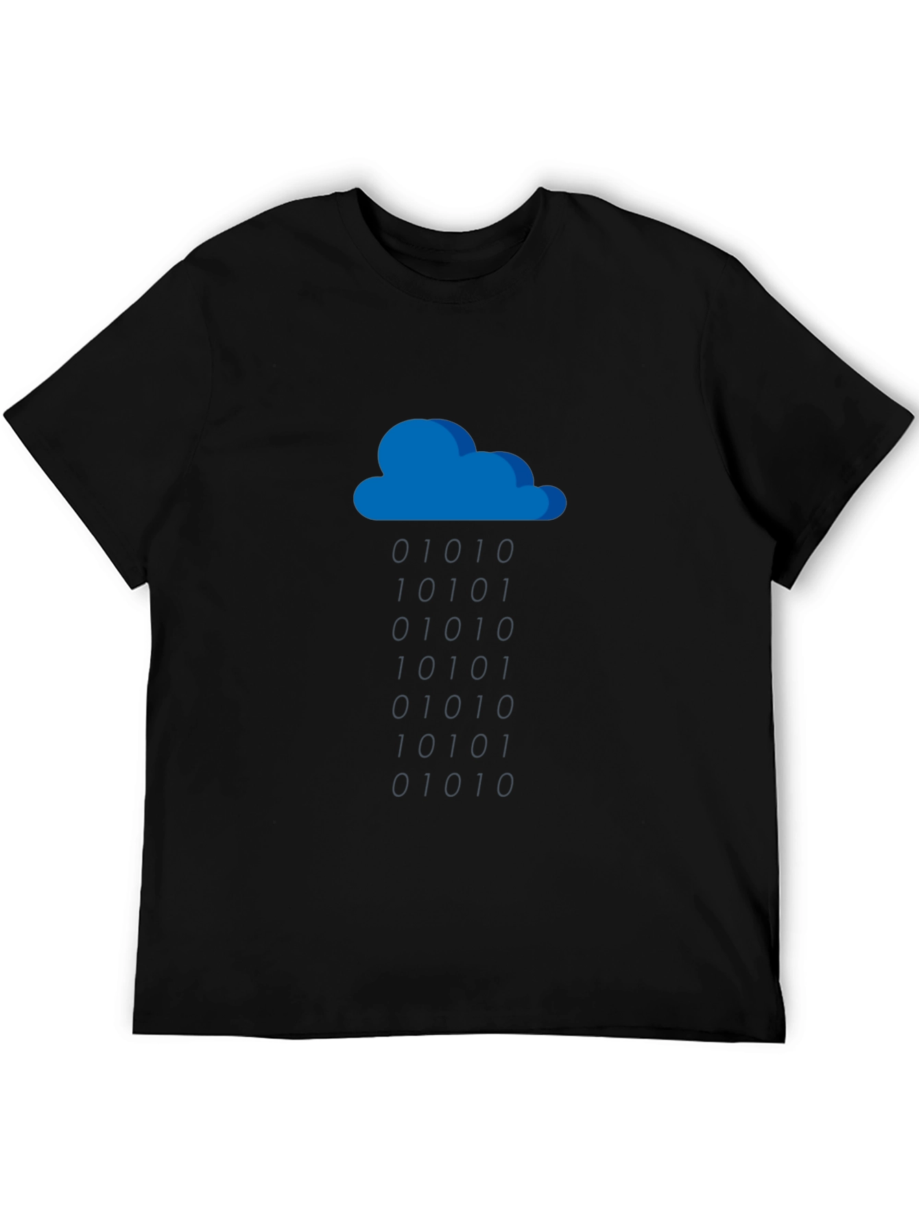 Blue Cloud Graphic Black T-Shirt