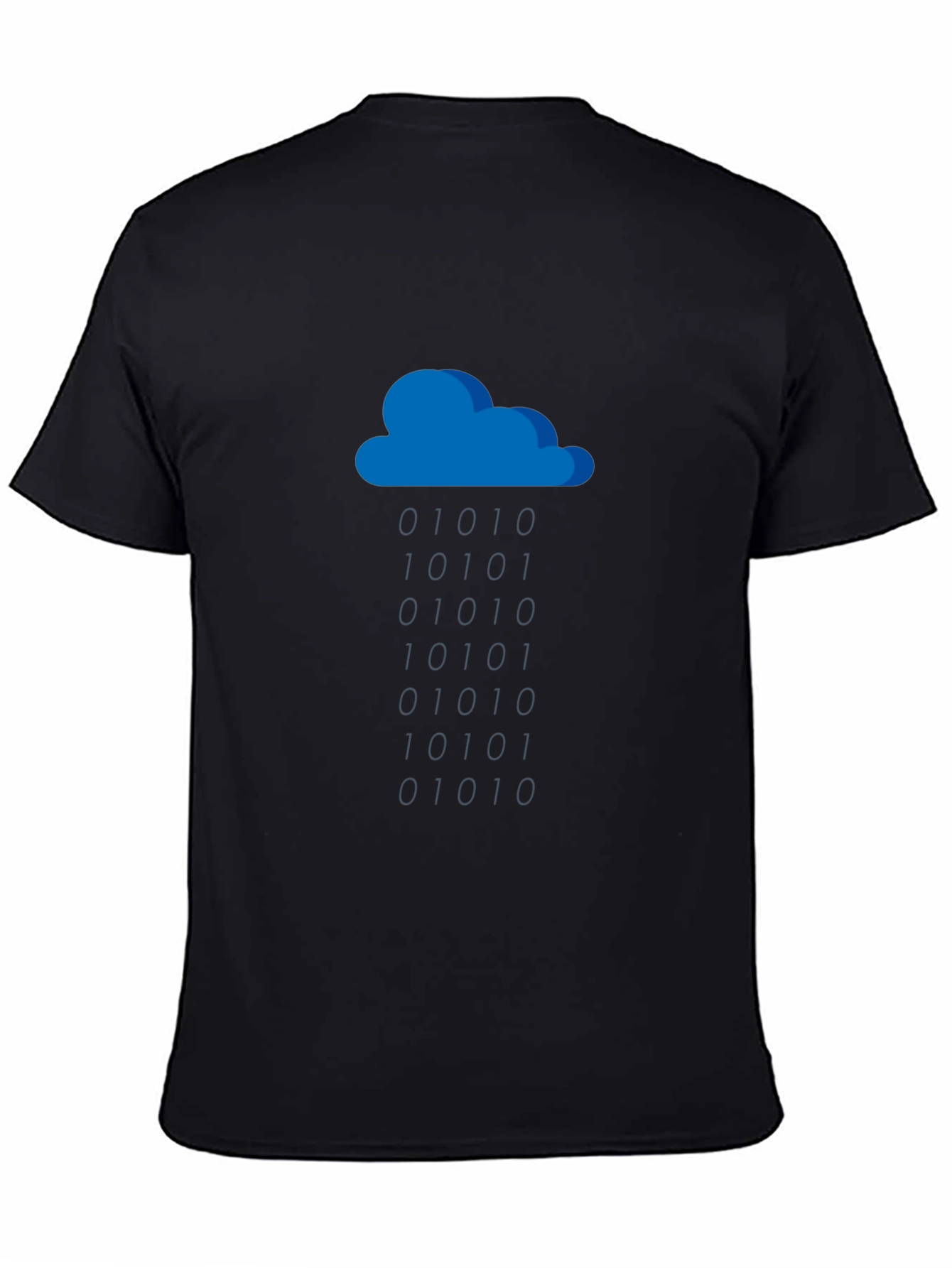 Blue Cloud Graphic Black T-Shirt
