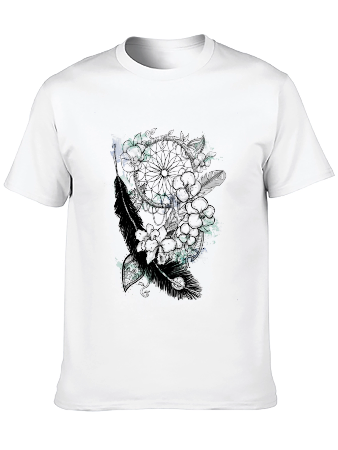 Dreamcatcher Floral Black T-Shirt