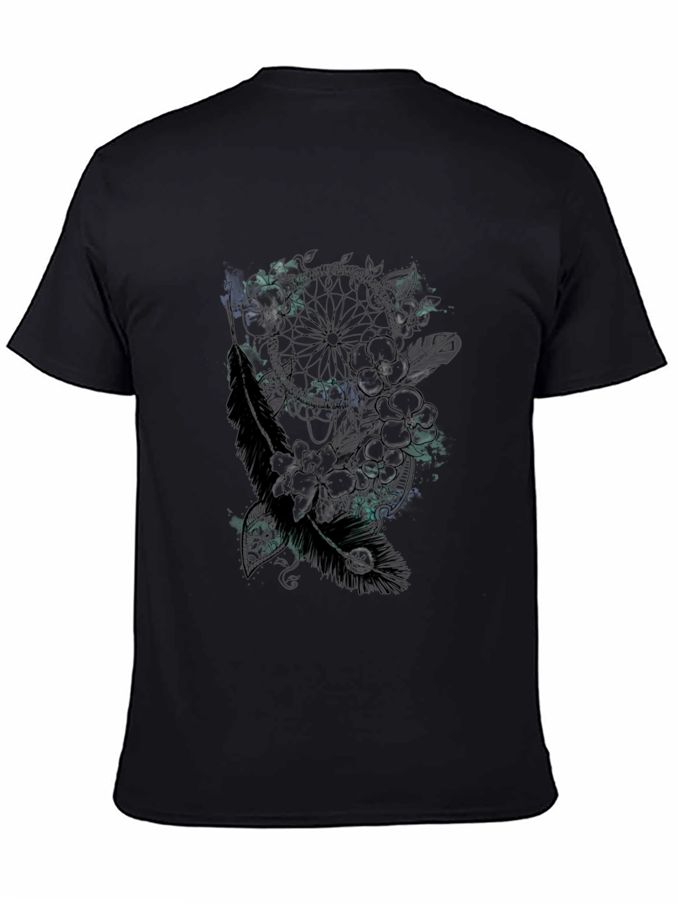 Dreamcatcher Floral Black T-Shirt