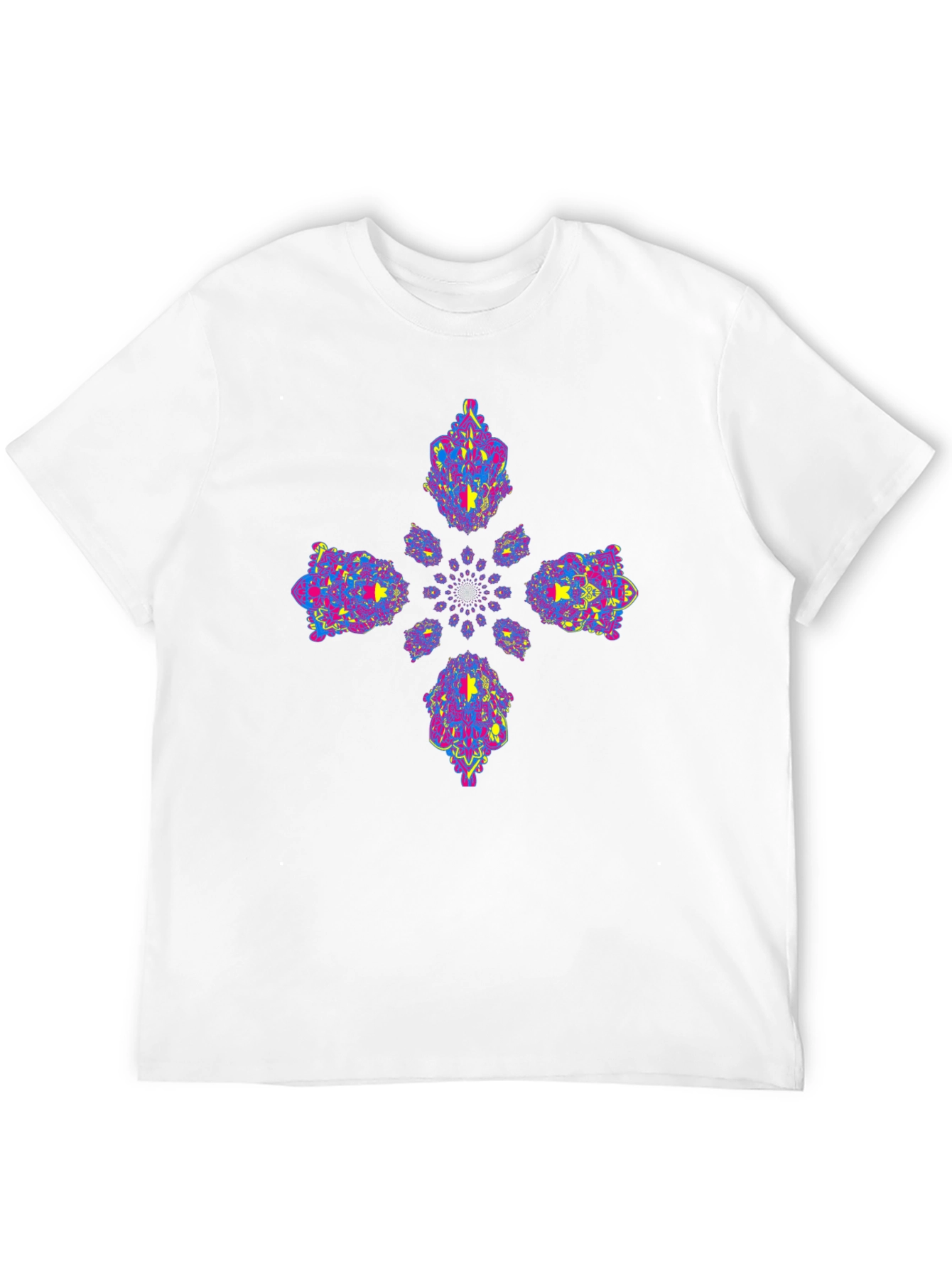 Vibrant Fractal Black Tee