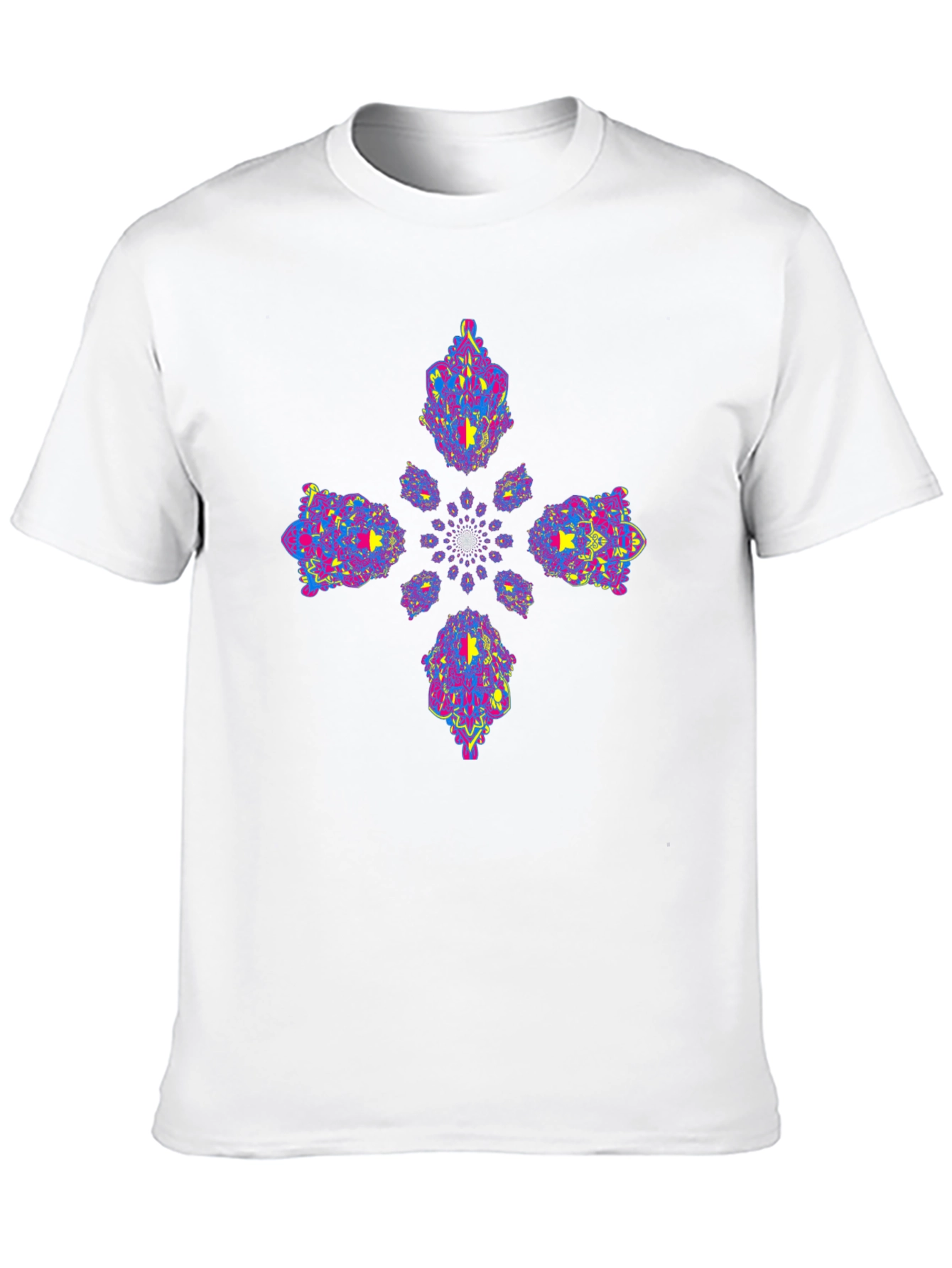 Vibrant Fractal Black Tee