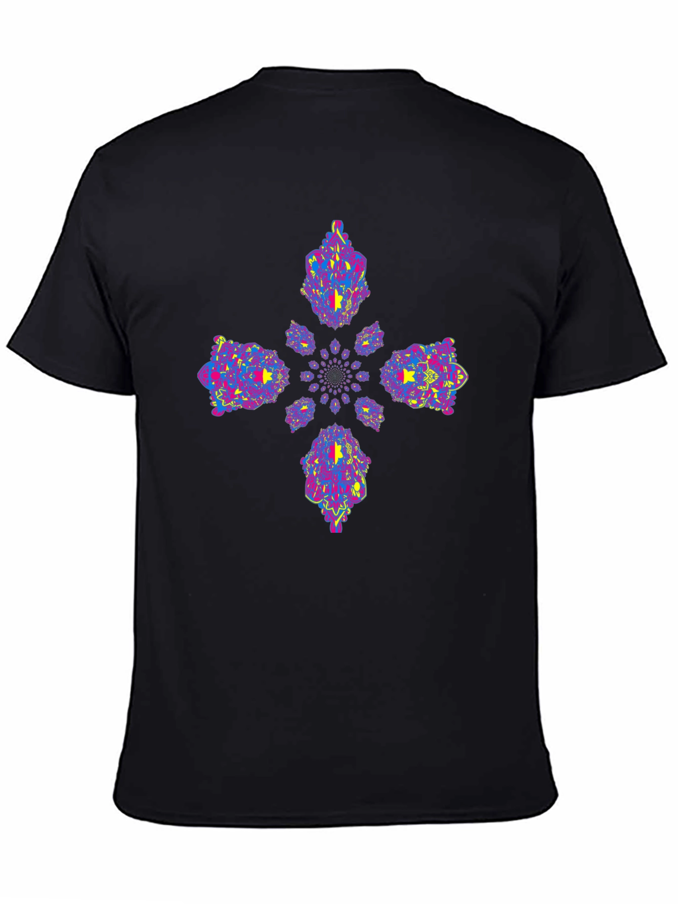 Vibrant Fractal Black Tee