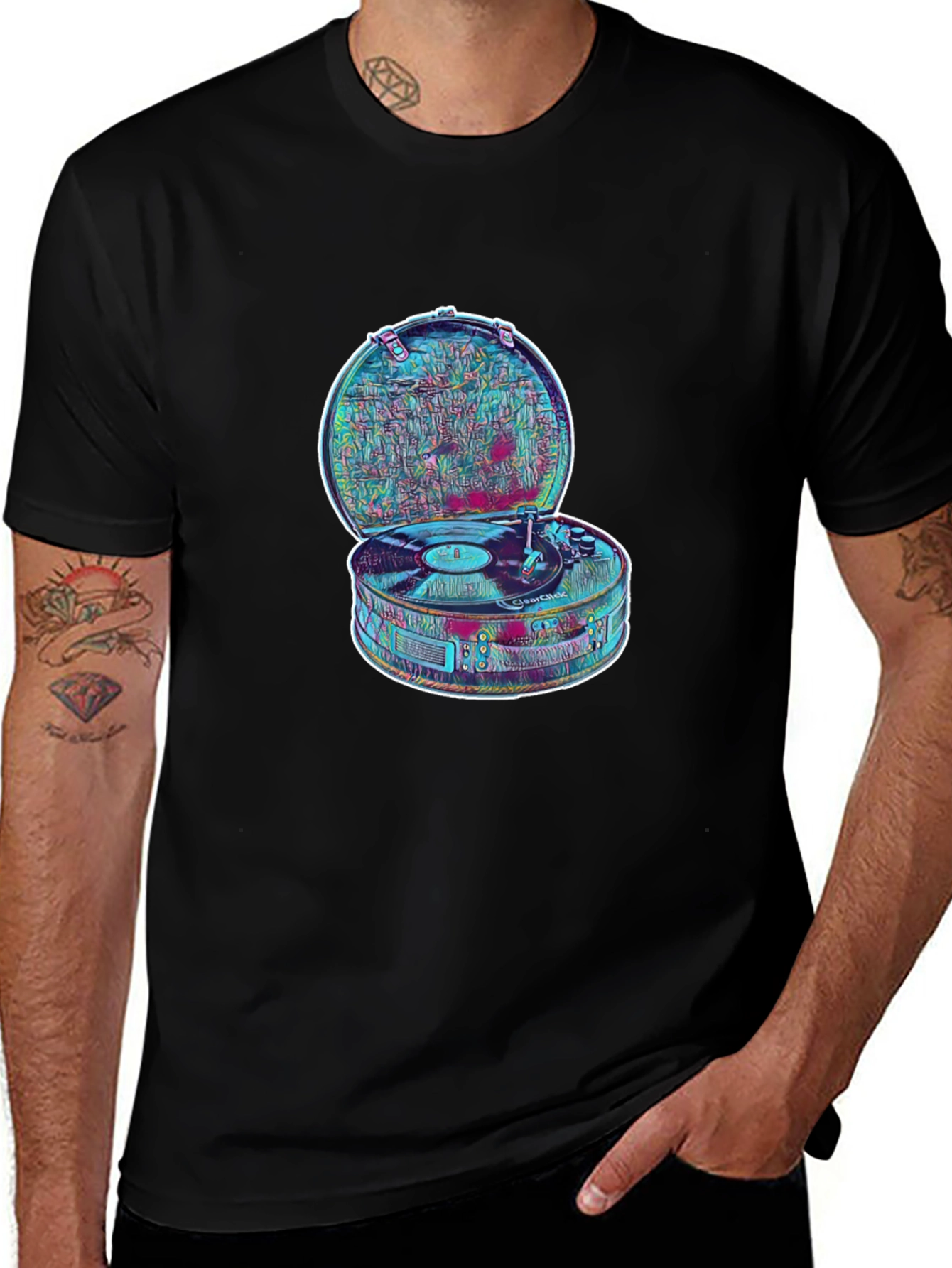 Retro Record Player Graphic T-Shirt
