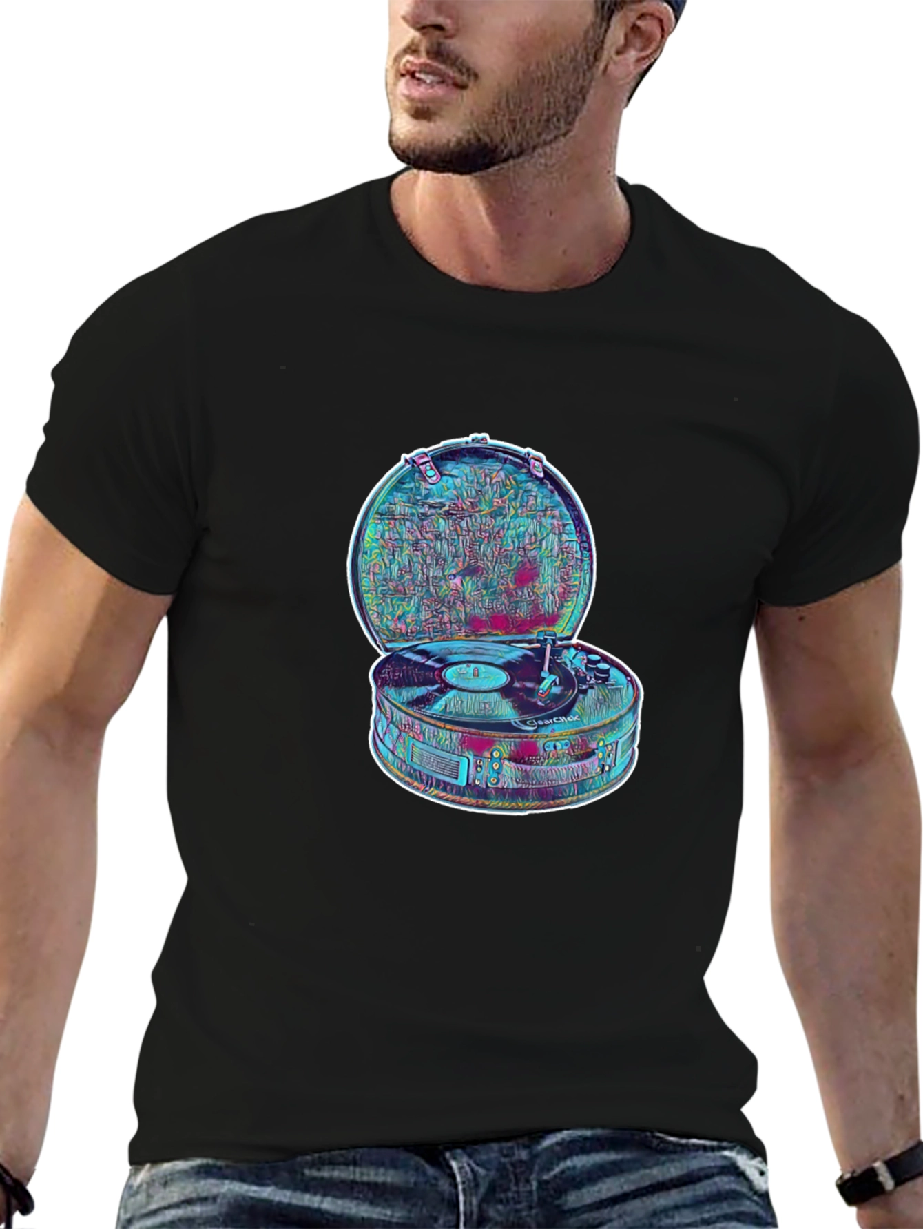 Retro Record Player Graphic T-Shirt