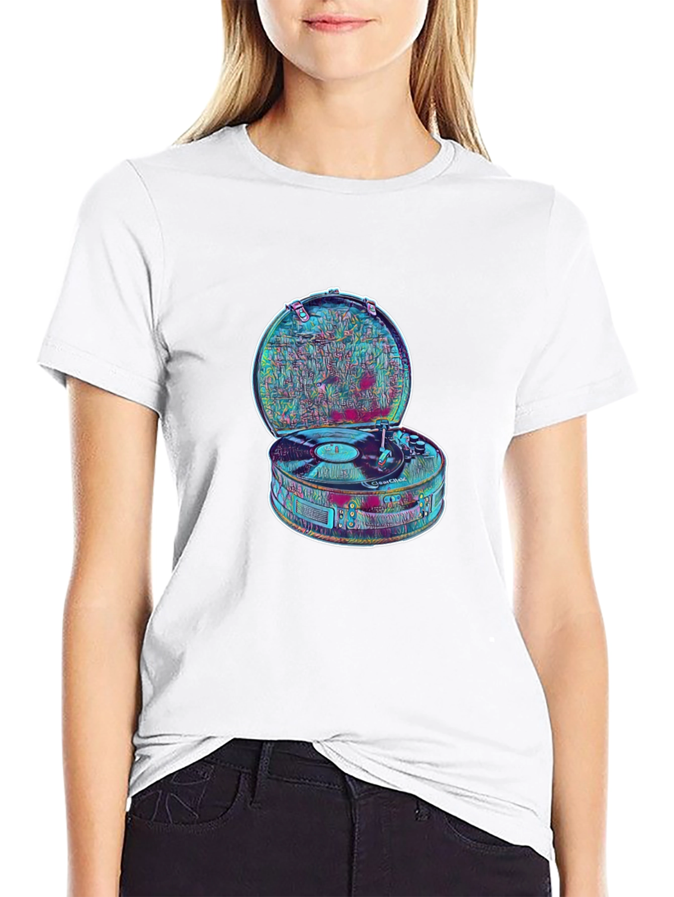 Retro Record Player Graphic T-Shirt
