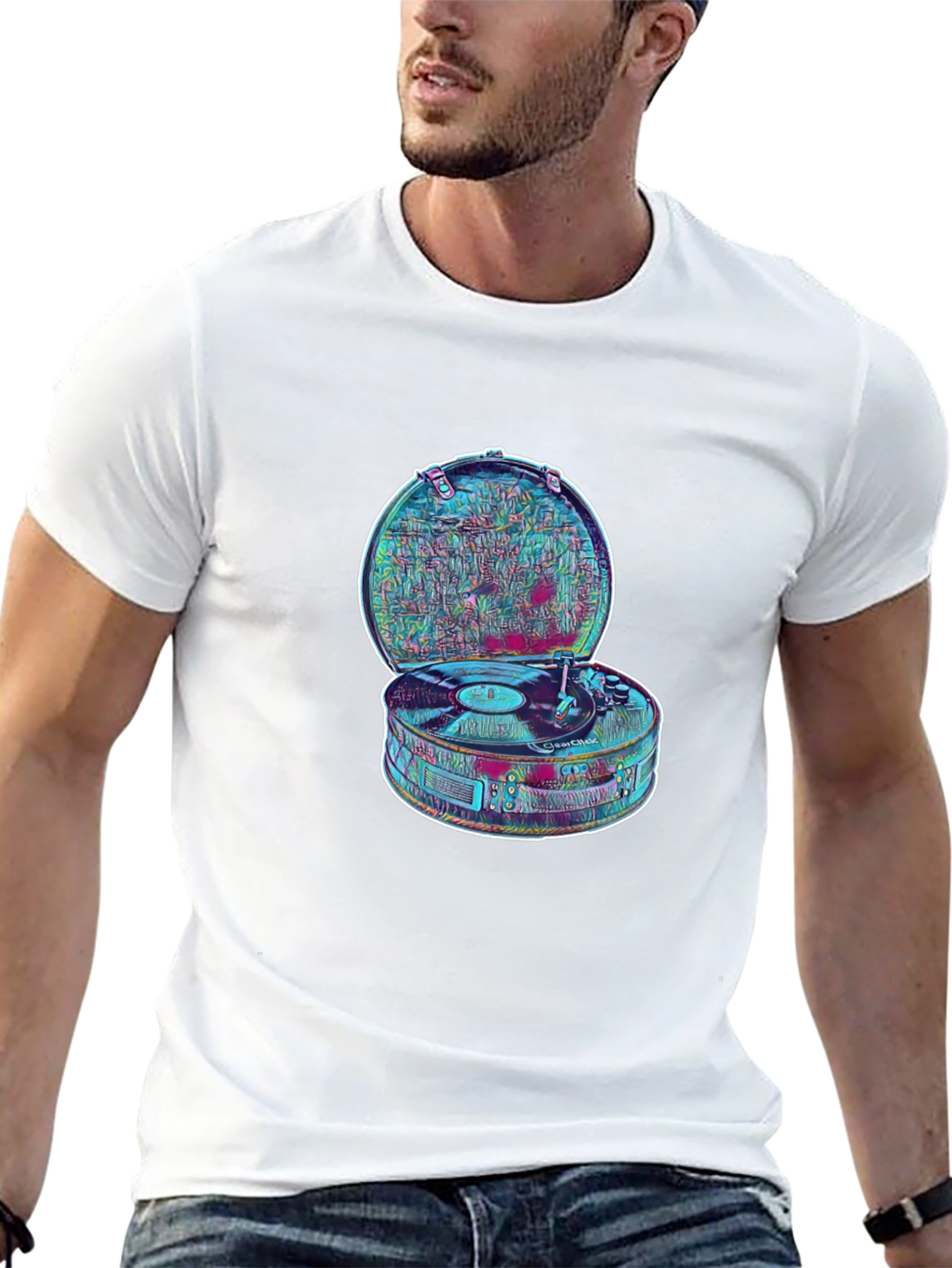 Retro Record Player Graphic T-Shirt