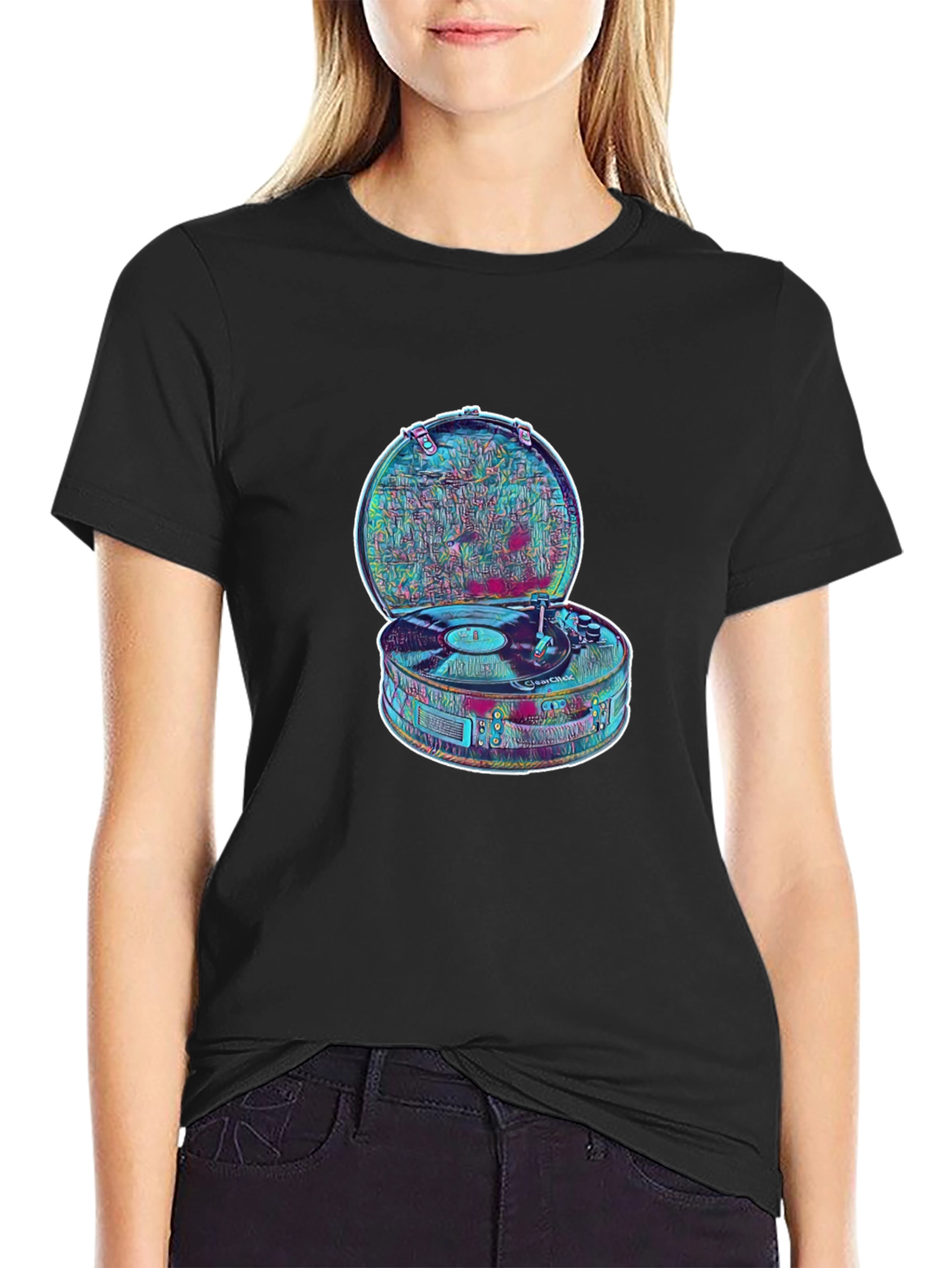 Retro Record Player Graphic T-Shirt