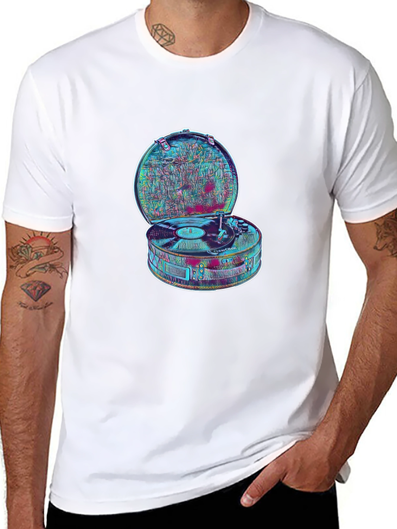 Retro Record Player Graphic T-Shirt