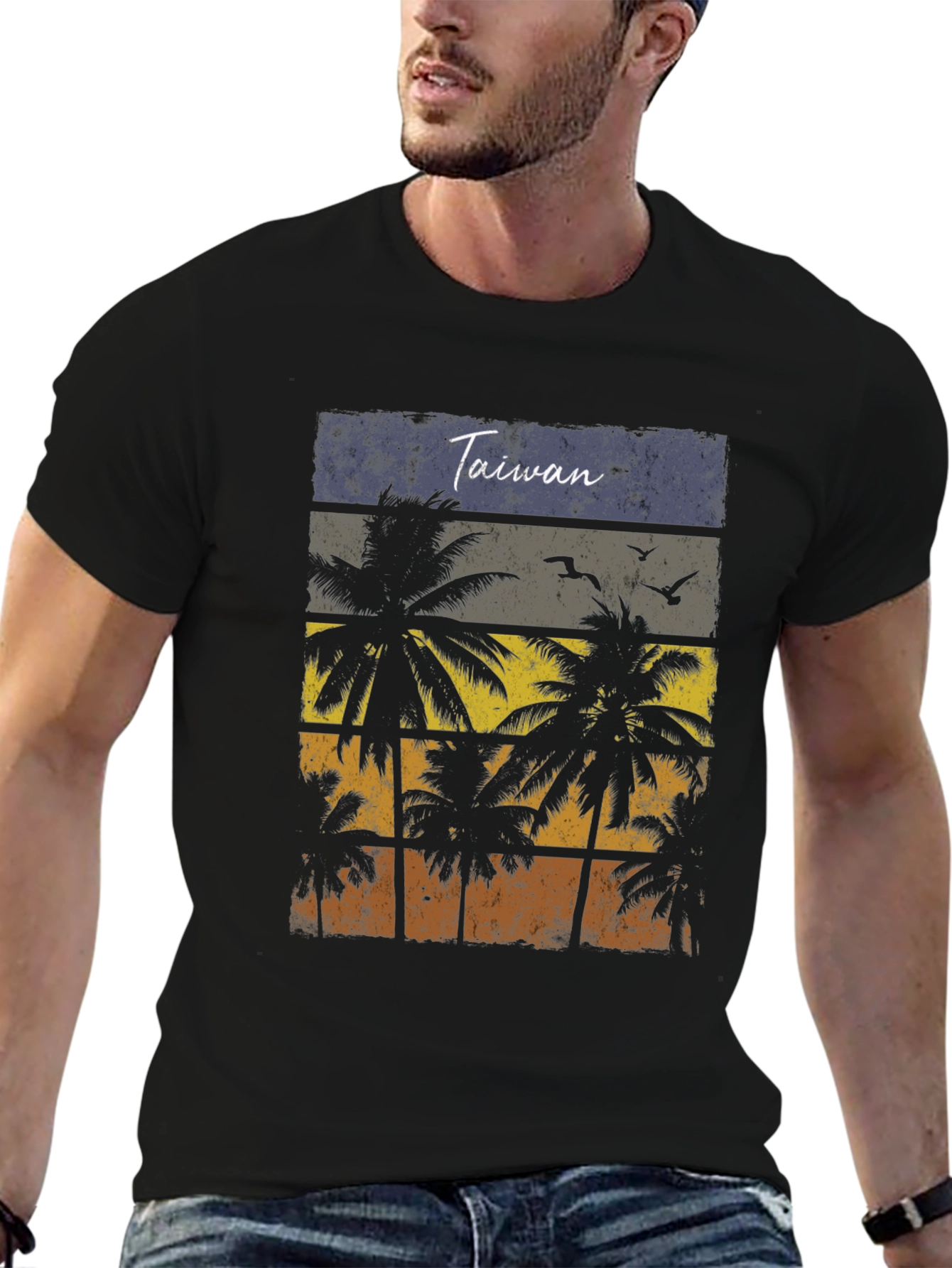 Taiwan Palm Tree Sunset T-Shirt