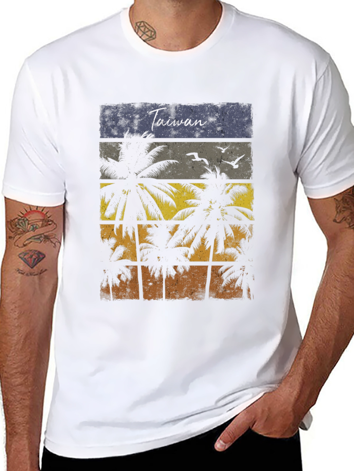 Taiwan Palm Tree Sunset T-Shirt