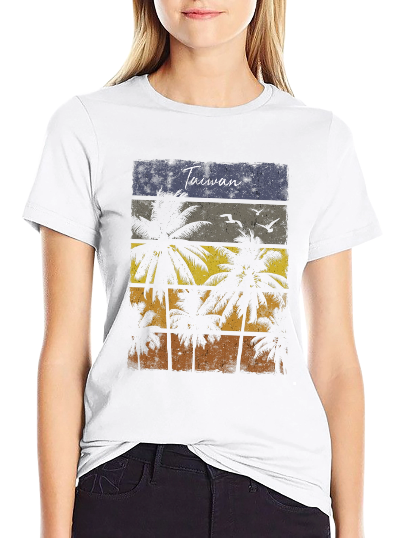 Taiwan Palm Tree Sunset T-Shirt