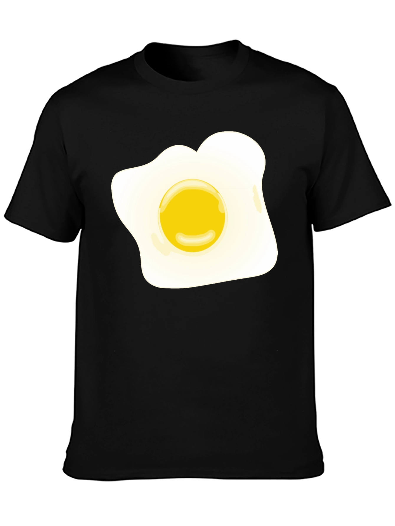 Funny Fried Egg Graphic Black T-Shirt