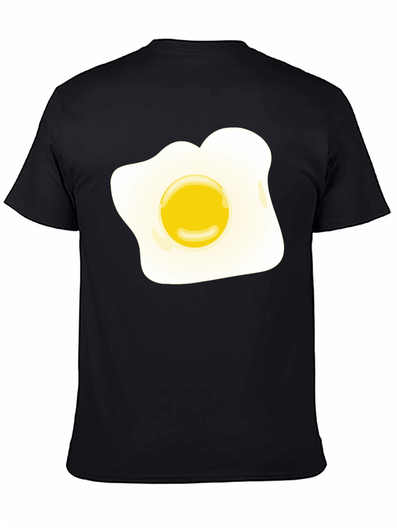 Funny Fried Egg Graphic Black T-Shirt