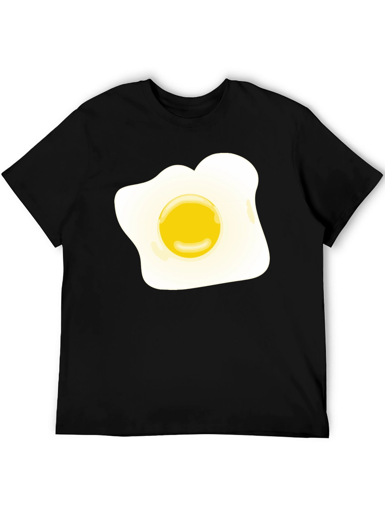 Funny Fried Egg Graphic Black T-Shirt