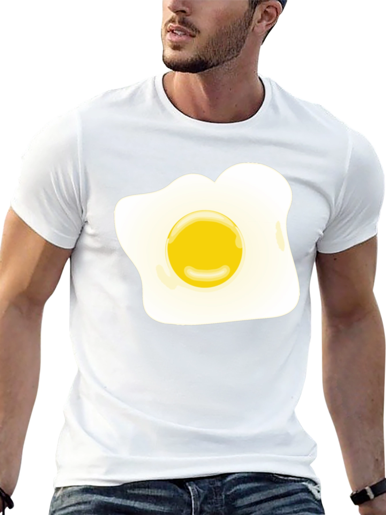 Funny Fried Egg Graphic Black T-Shirt