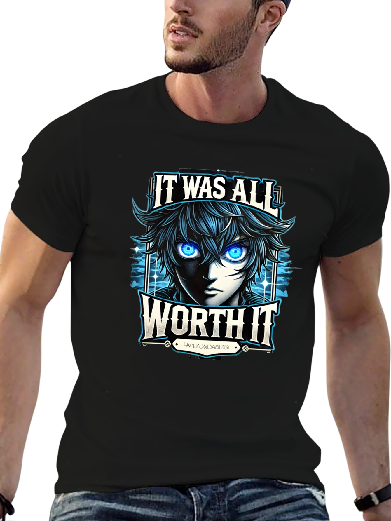Anime It Was All Worth It Black T-Shirt