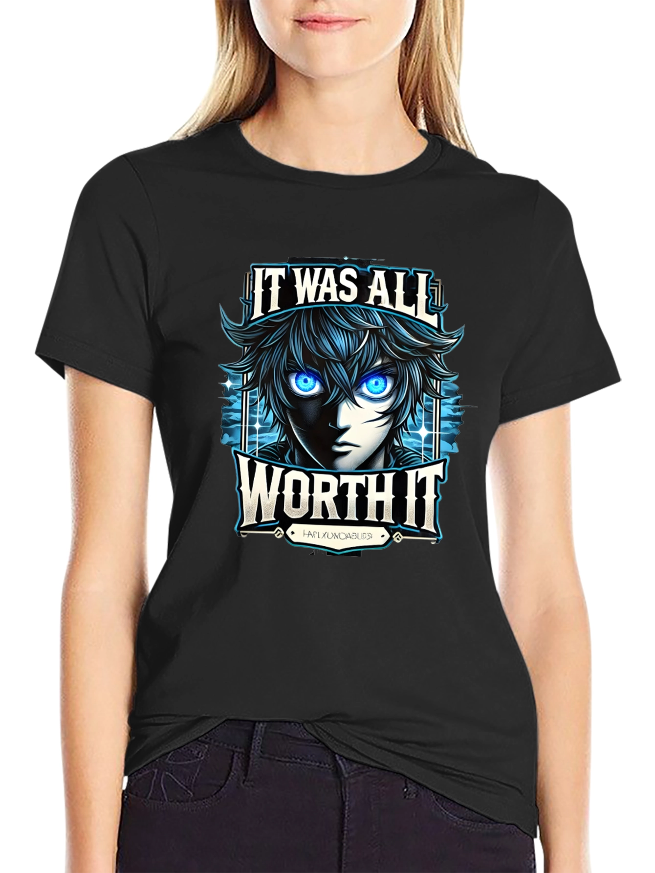 Anime It Was All Worth It Black T-Shirt