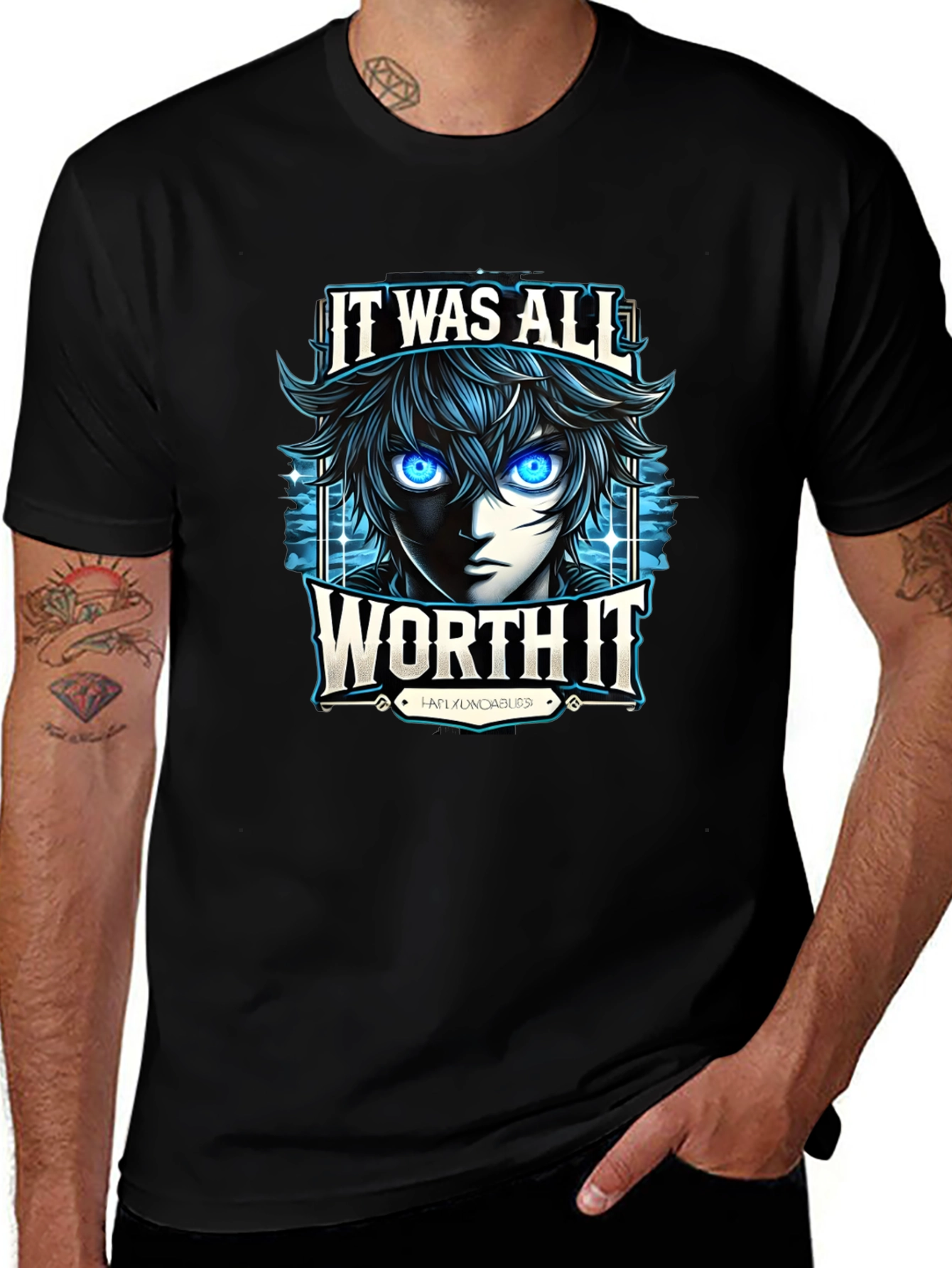 Anime It Was All Worth It Black T-Shirt