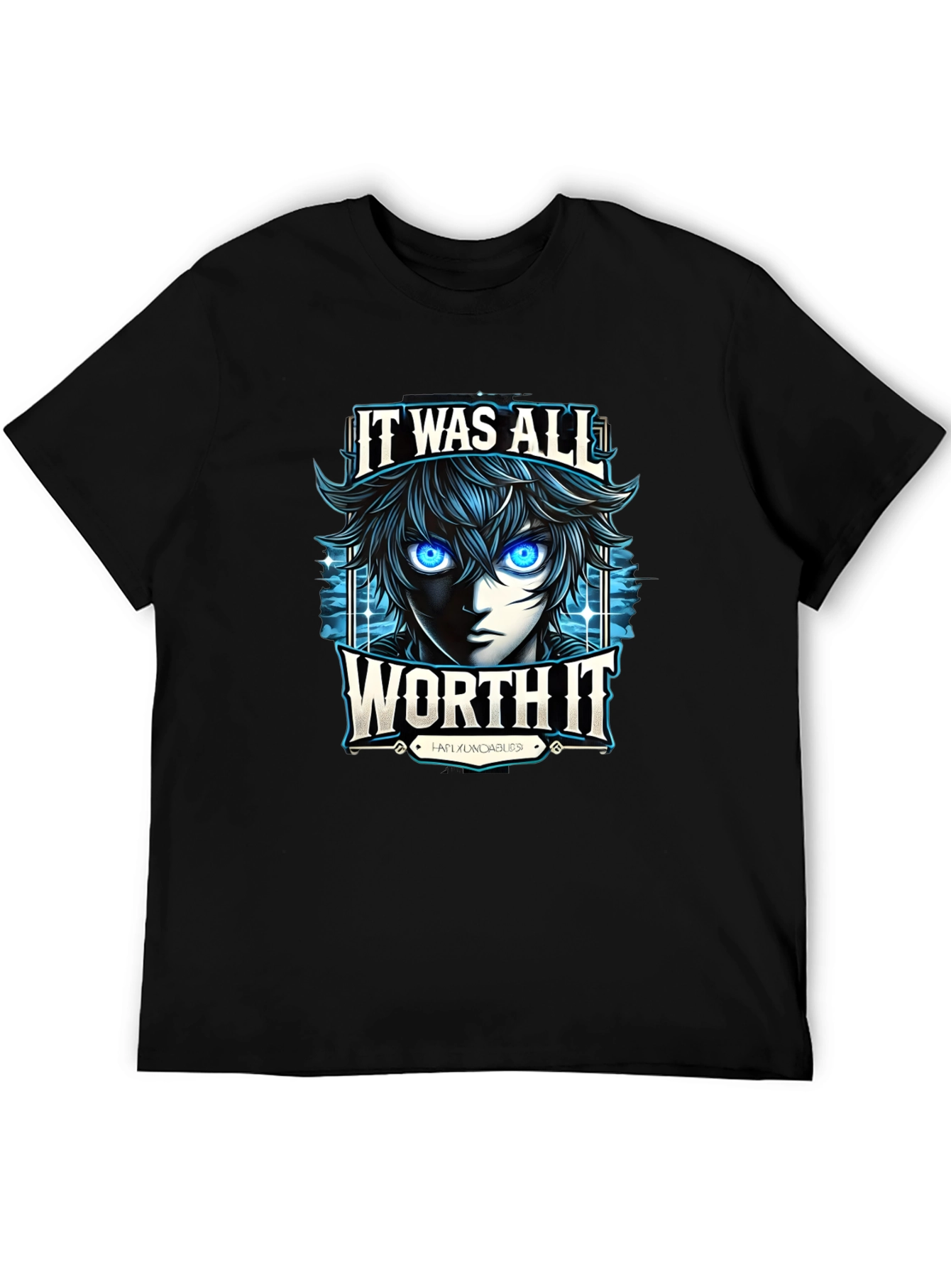 Anime It Was All Worth It Black T-Shirt